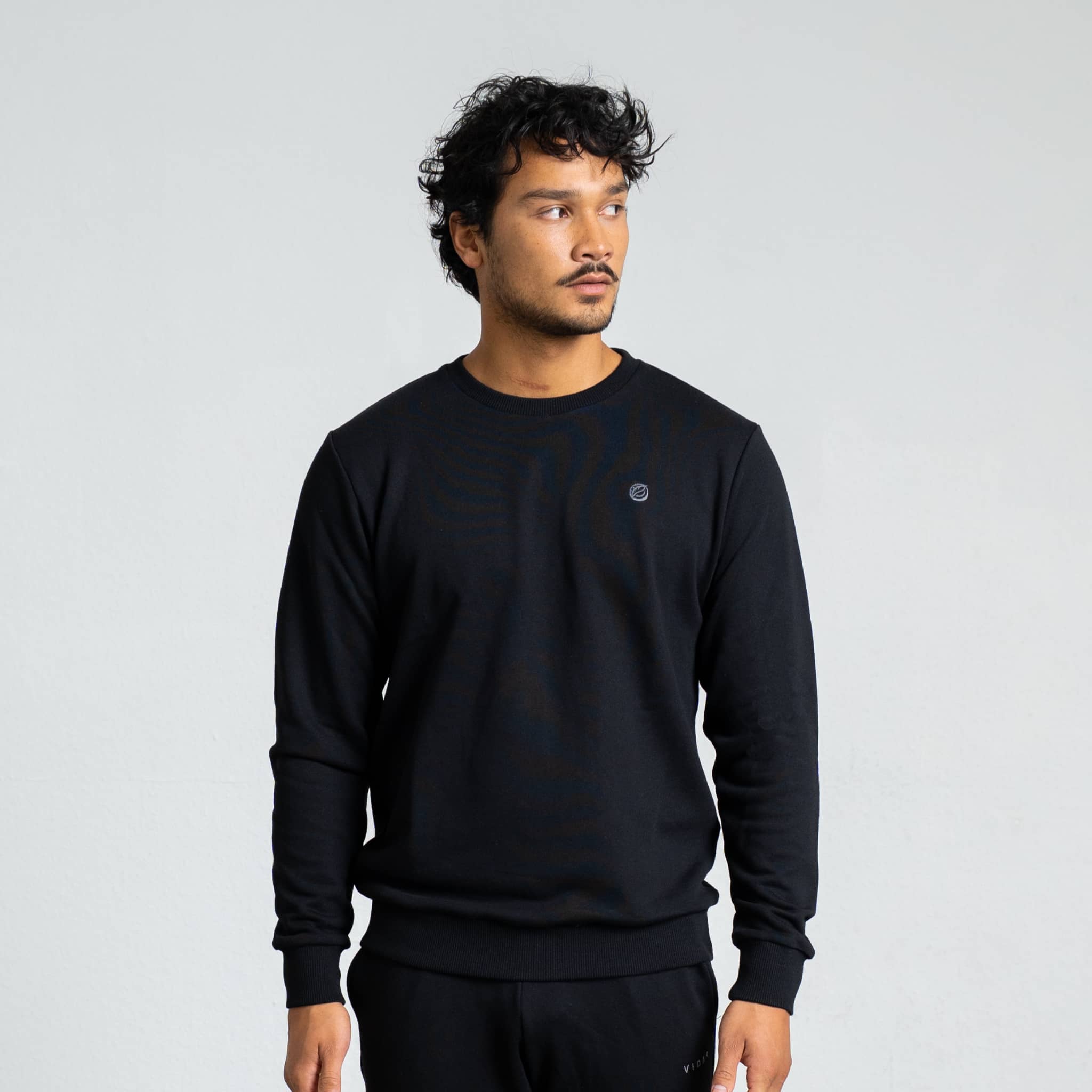 RECORD I Natural Crewneck Sweater - schwarz