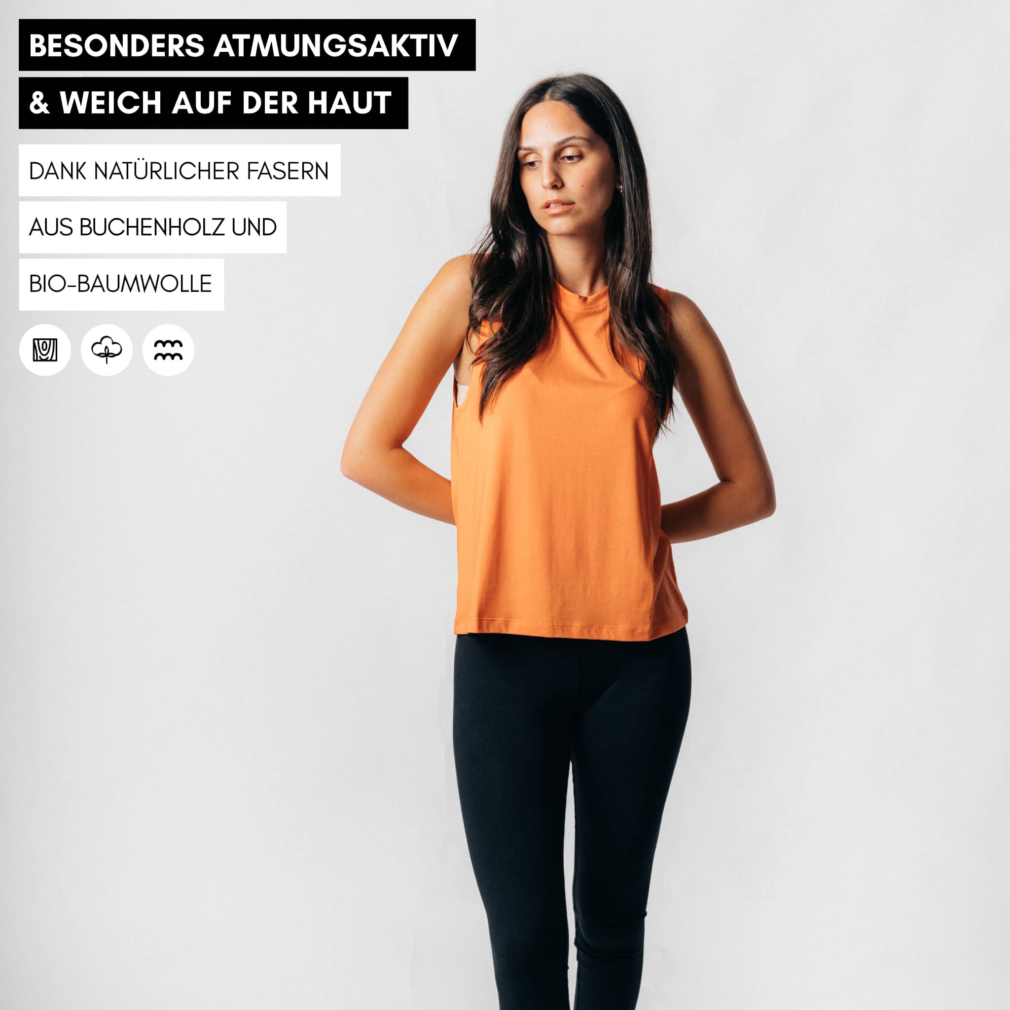 RISE I Natural Loose Top - orange
