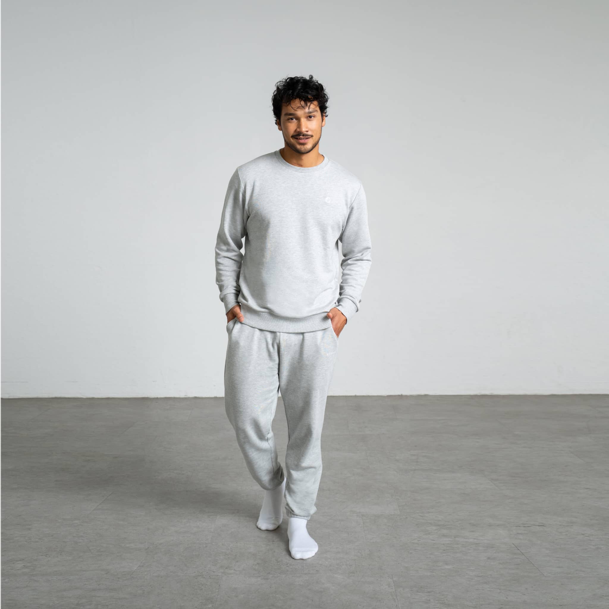 Jogginganzug aus TENCEL™ und Biobaumwolle - grau meliert