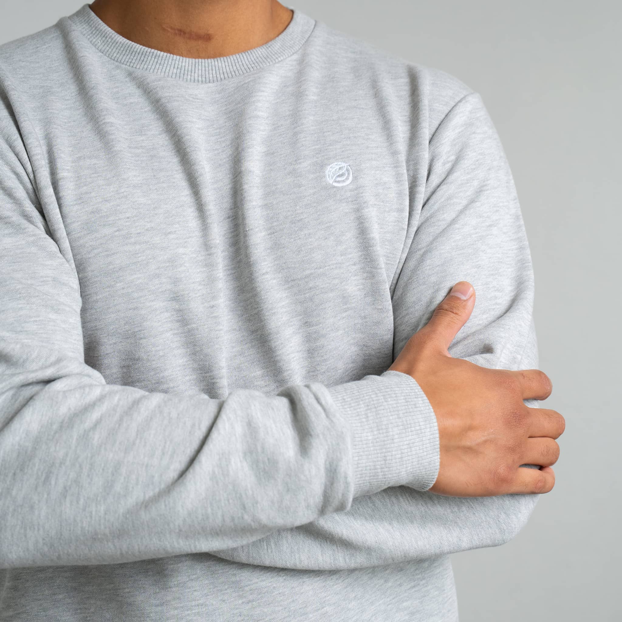 RECORD I Natural Crewneck Sweater - grau-meliert