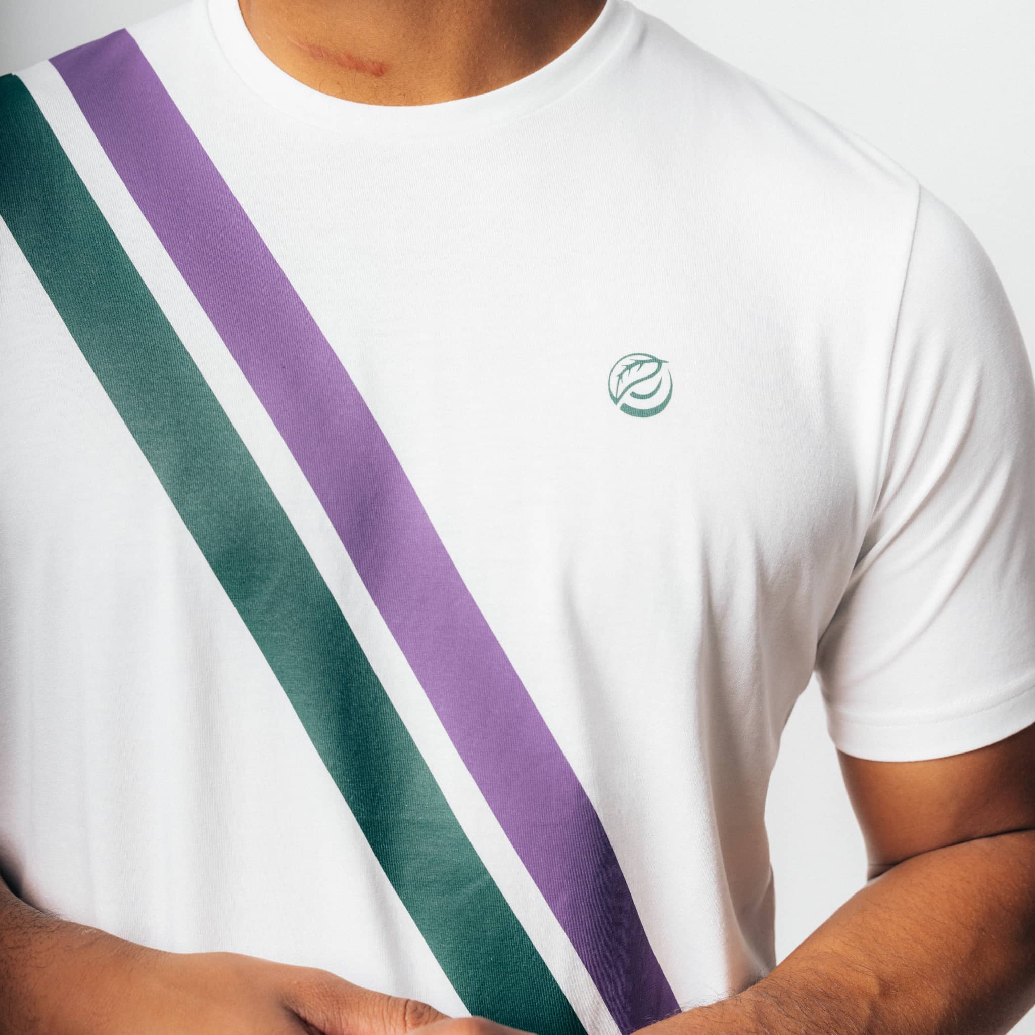 SLAM I Natural Tennis Shirt - grün / lila gestreift
