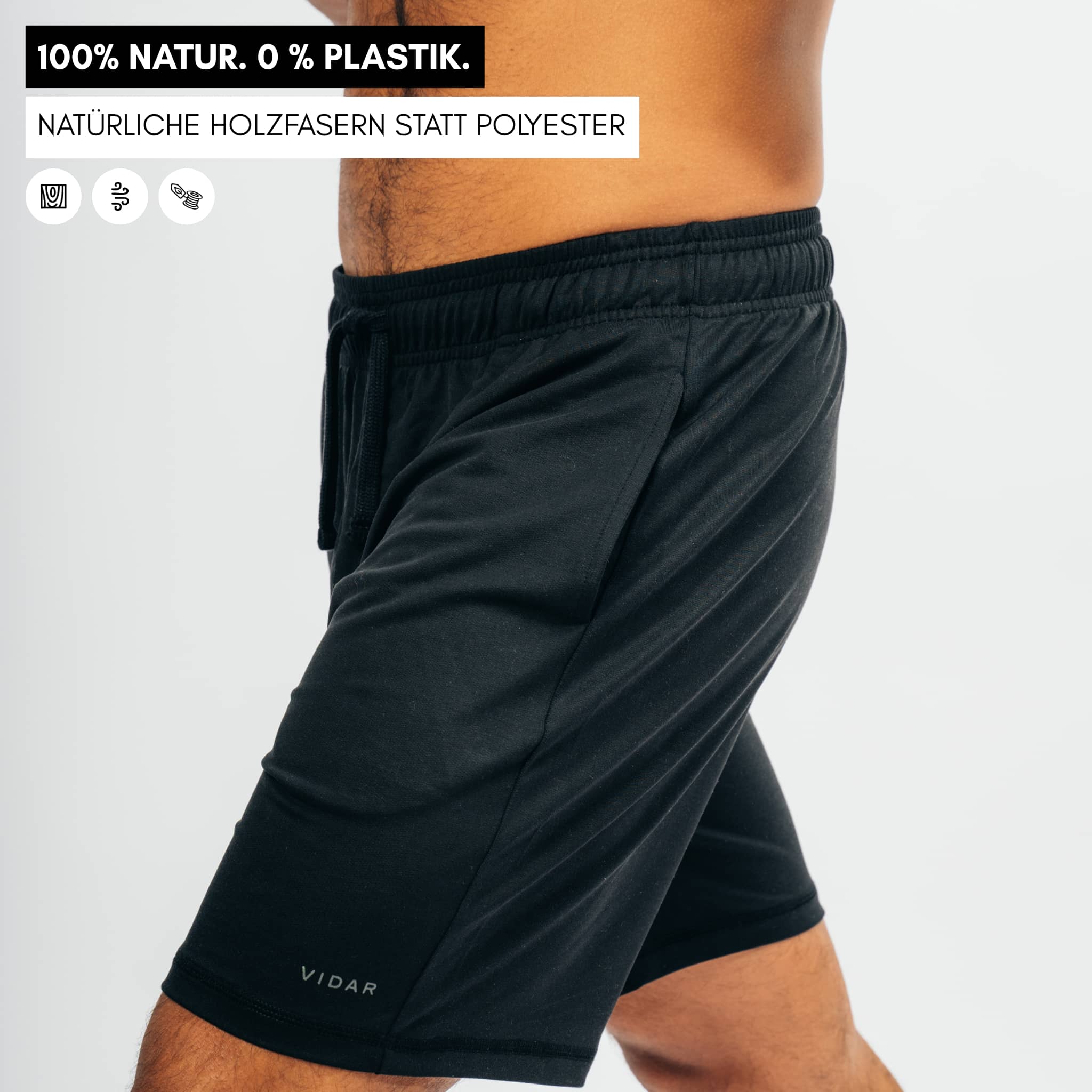 MOVE I Natural Sport Shorts - schwarz