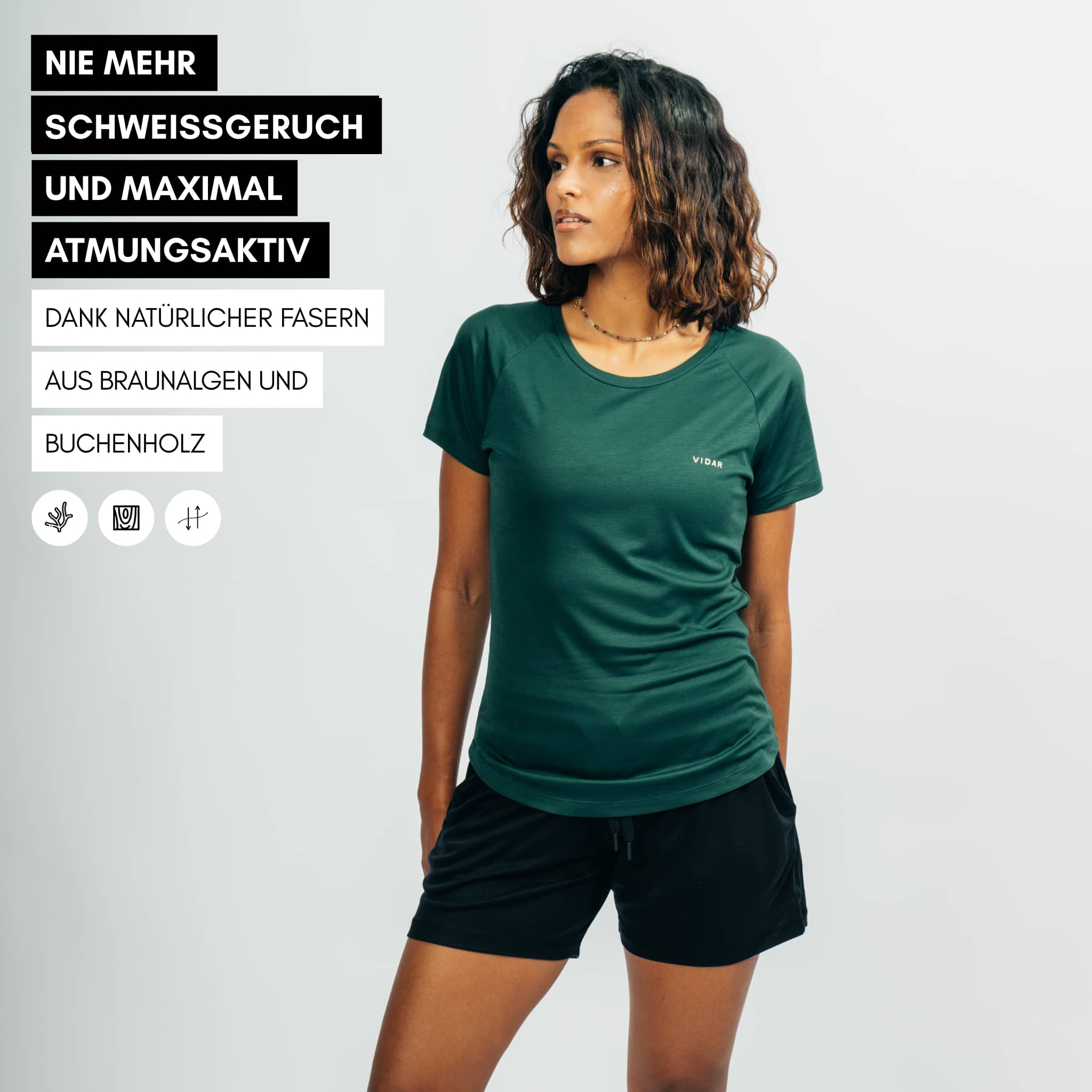 POSEIDA | Women Sport Shirt aus SEACELL - dunkelgrün