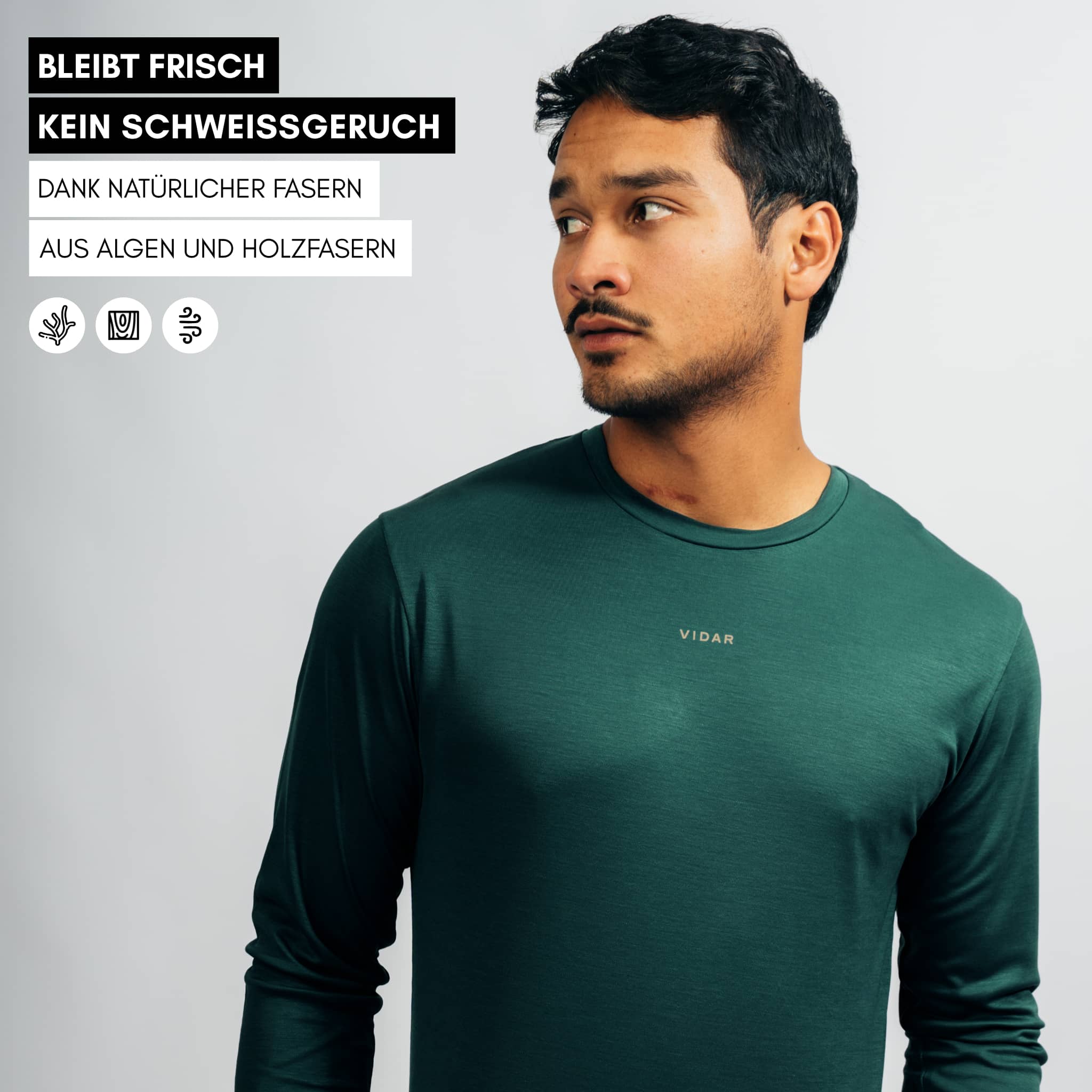 DISTANCE | Natural Performance Longsleeve - dunkelgrün