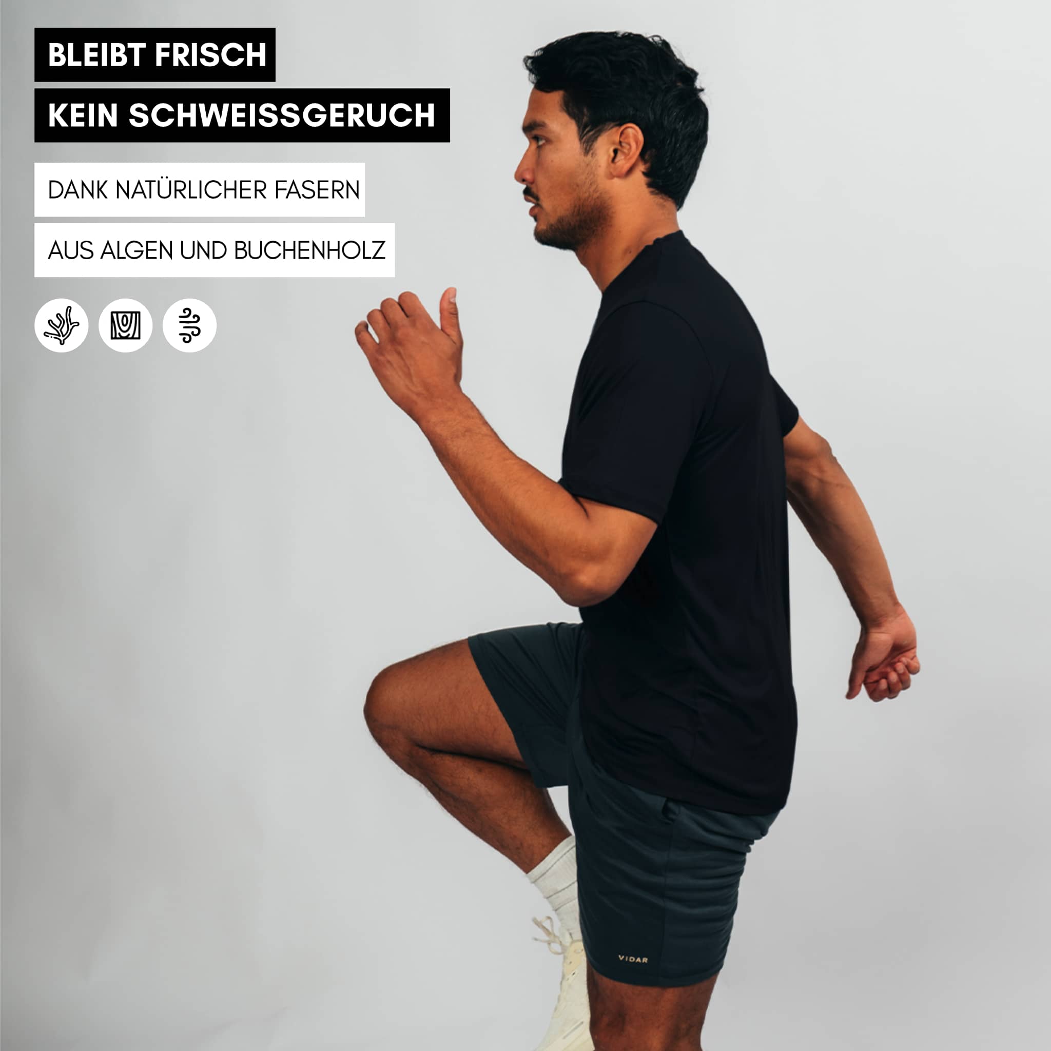 RESET I Natural Performance Tee - schwarz