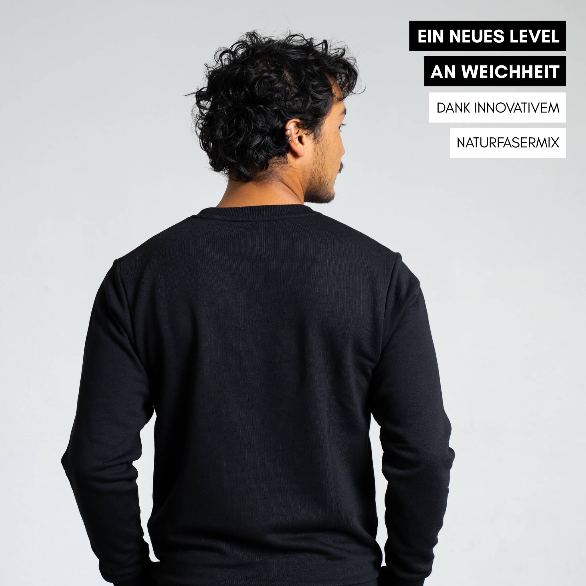 RECORD I Natural Crewneck Sweater - schwarz