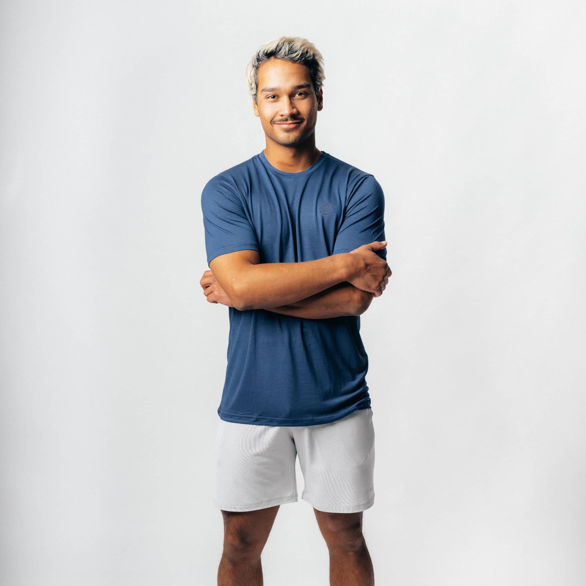Sportset aus TENCEL™ Lyocell - blau / grau