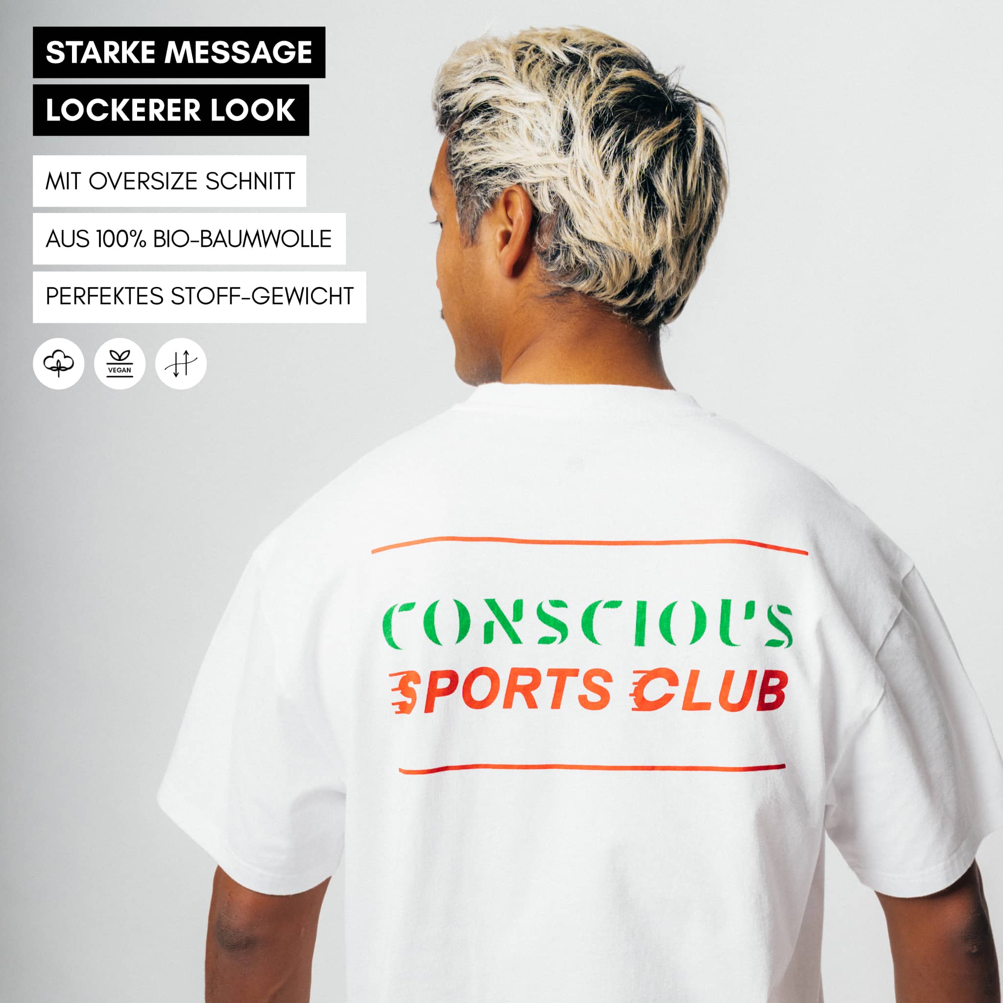 CONSCIOUS SPORTS CLUB | Heavy Oversized Tee - weiß