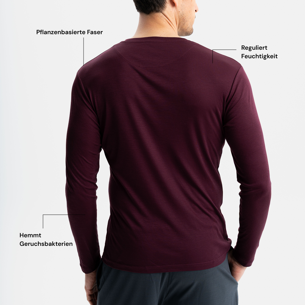 DISTANCE | Performance Longsleeve | Burgundy Red