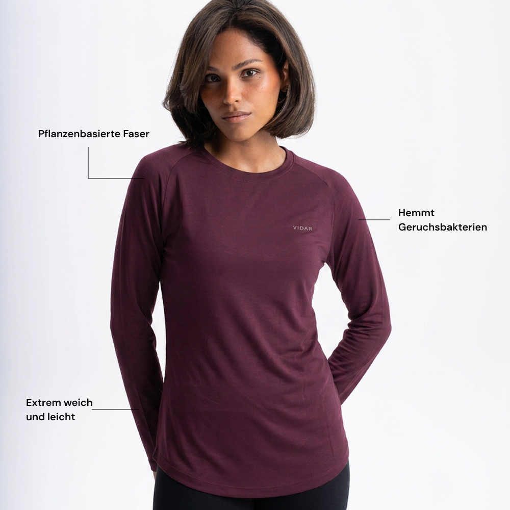 FLOW | Natural Sport Longsleeve | Burgundy