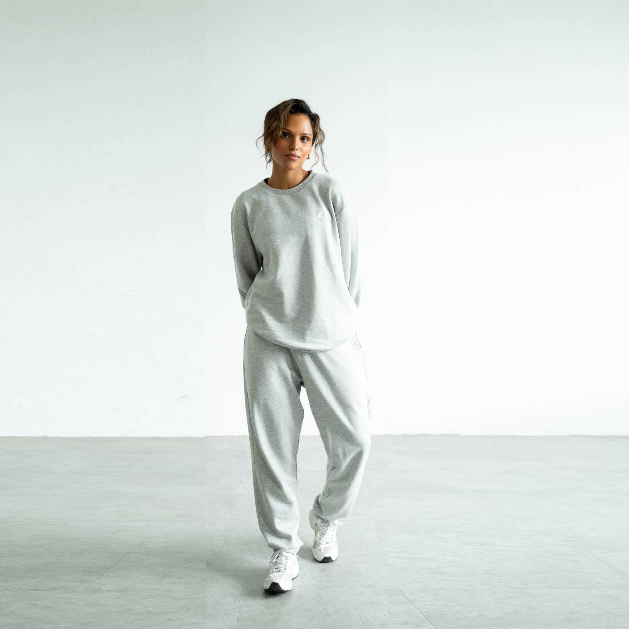 Jogginganzug aus TENCEL™ und Biobaumwolle - grau meliert