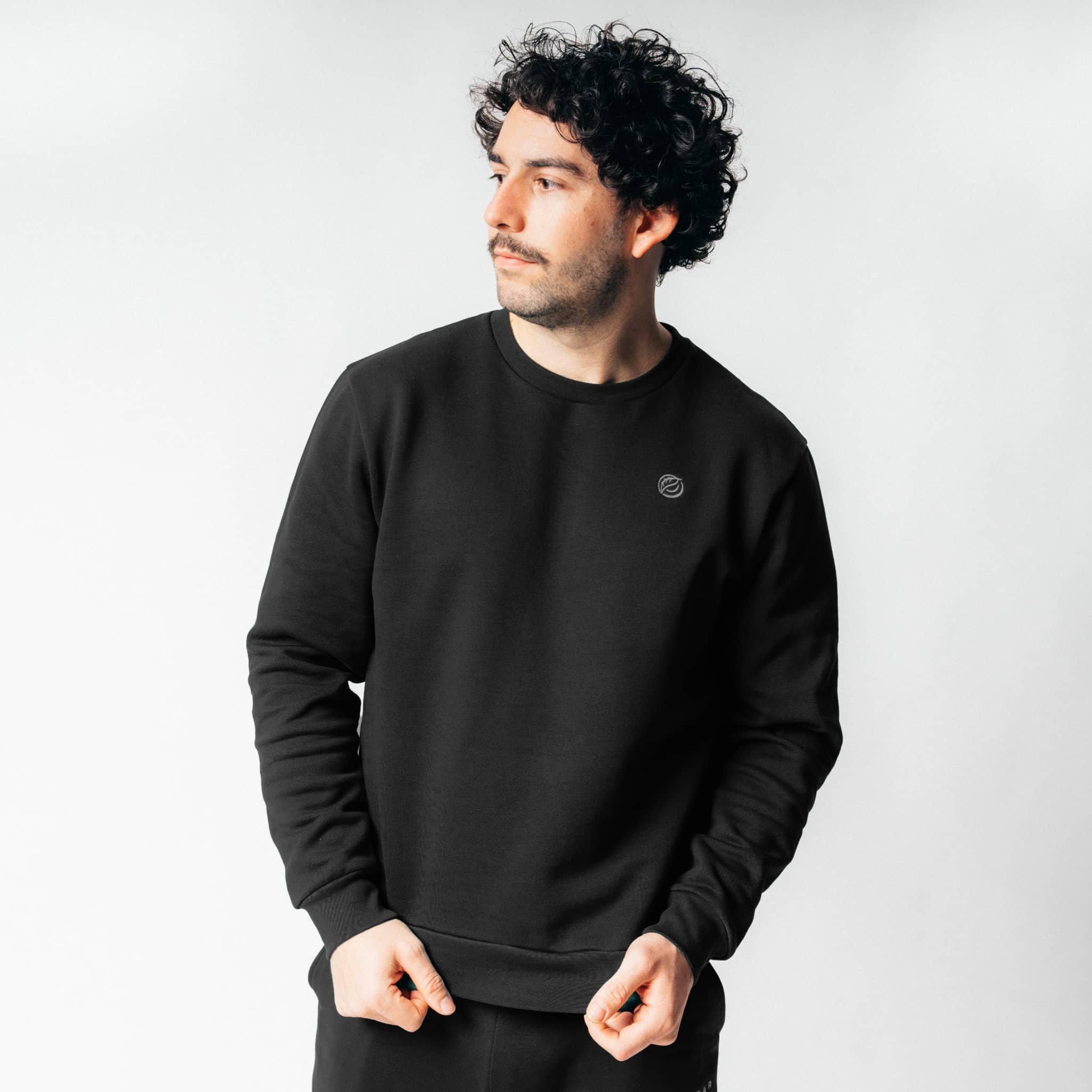 RECORD I Natural Crewneck Sweater - schwarz