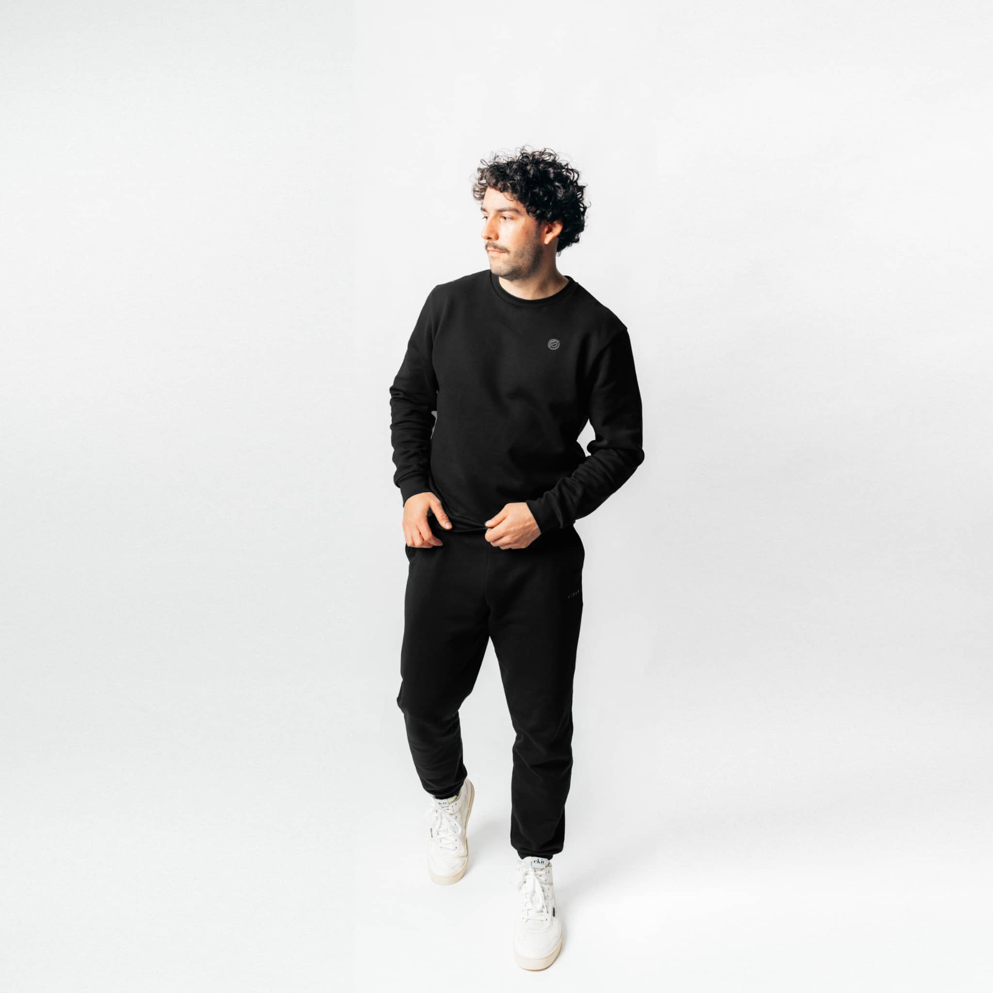 RECORD I Natural Crewneck Sweater - schwarz