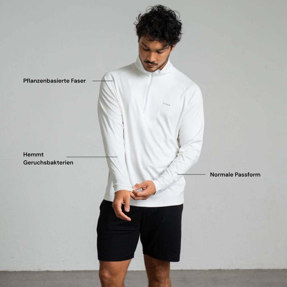MOTION | Natural Quarter-Zip | White