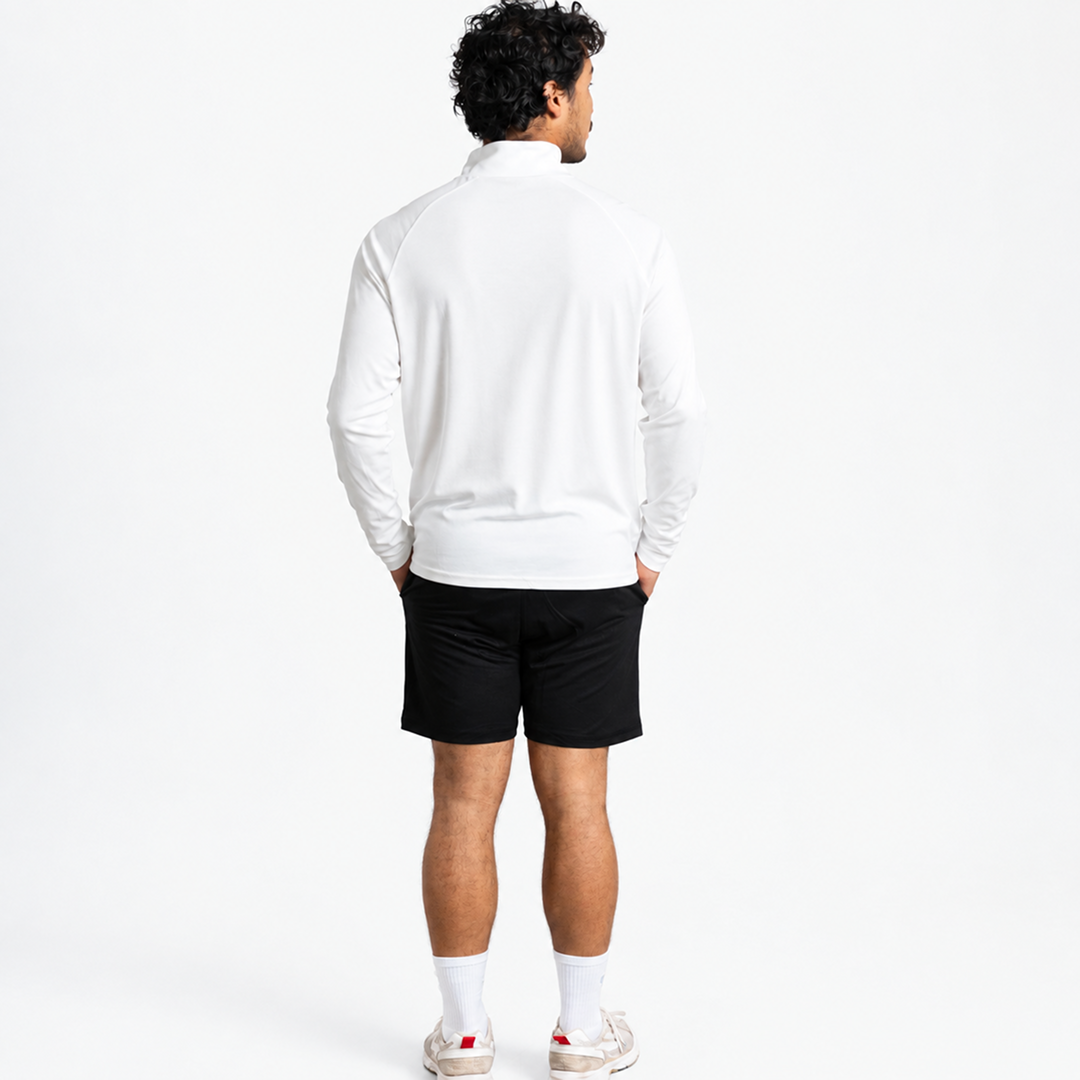 MOTION | Natural Quarter-Zip | White