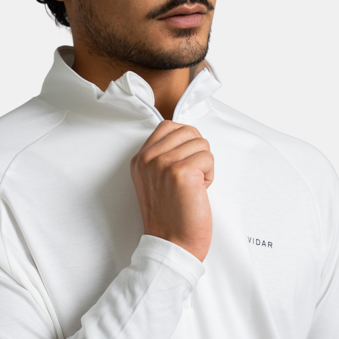 MOTION | Natural Quarter-Zip | White