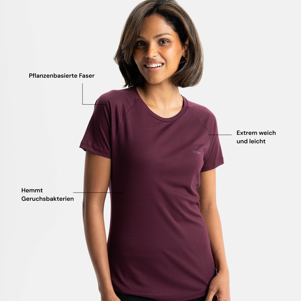 POSEIDA | Natural Performance Shirt | Burgundy Red