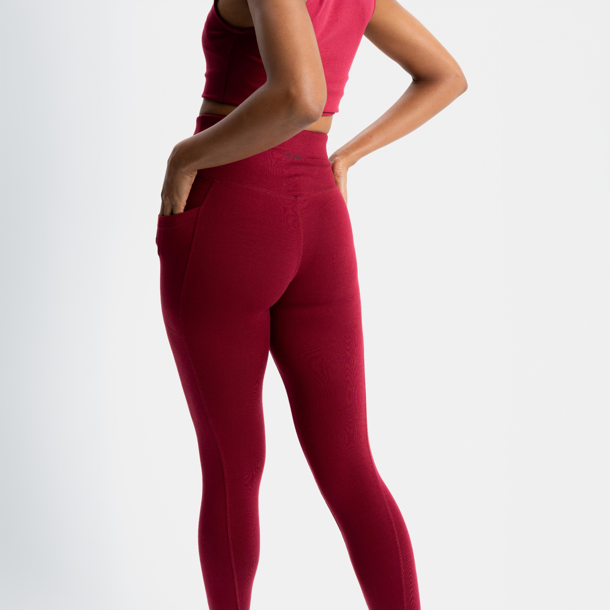 ELEVATE | Natural Sport Leggings | Red Berry