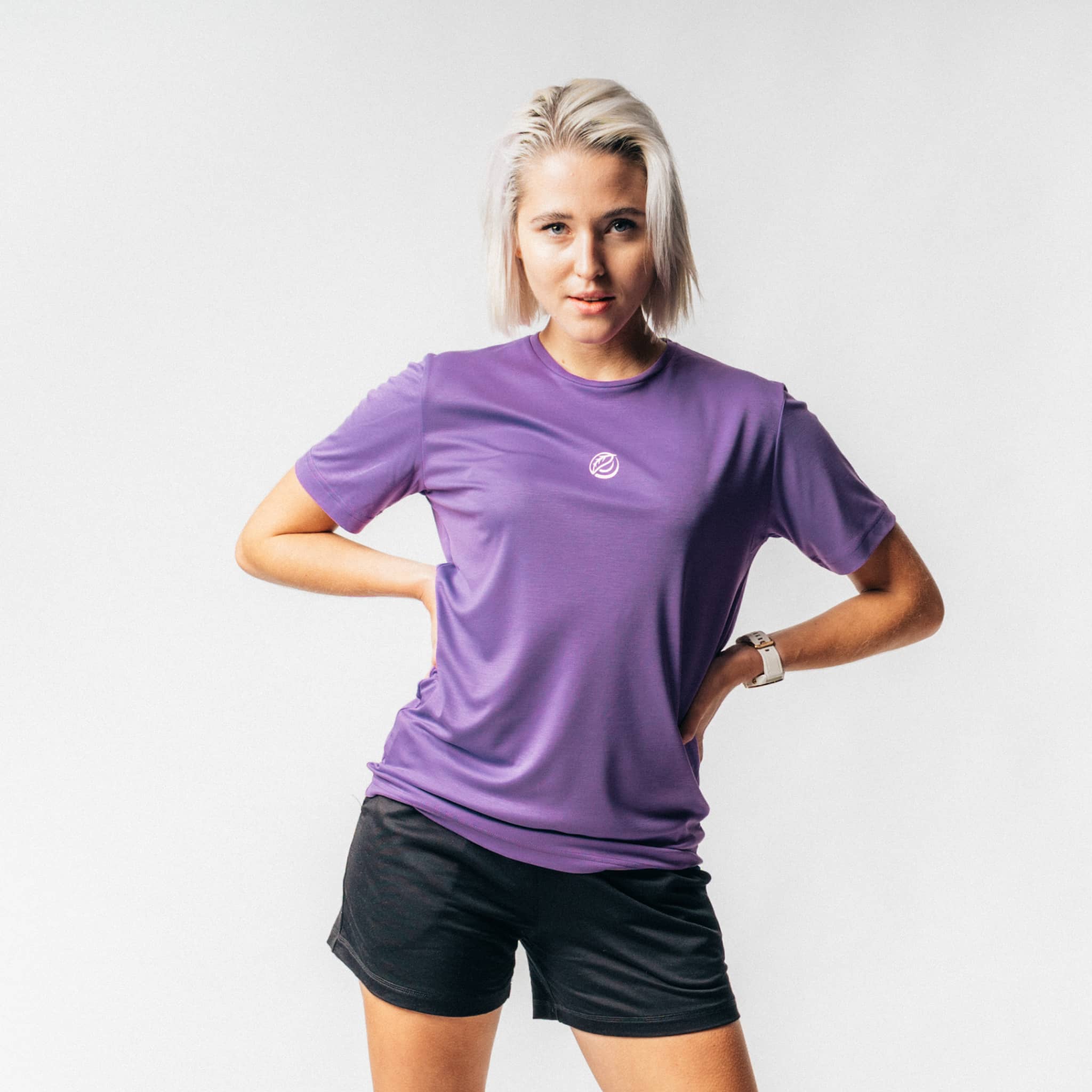 ATTITUDE 2.0 I Natural Oversized Sport Tee - purple