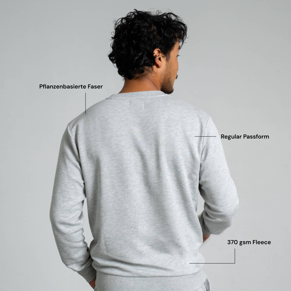 RECORD I Natural Crewneck Sweater | Light Grey