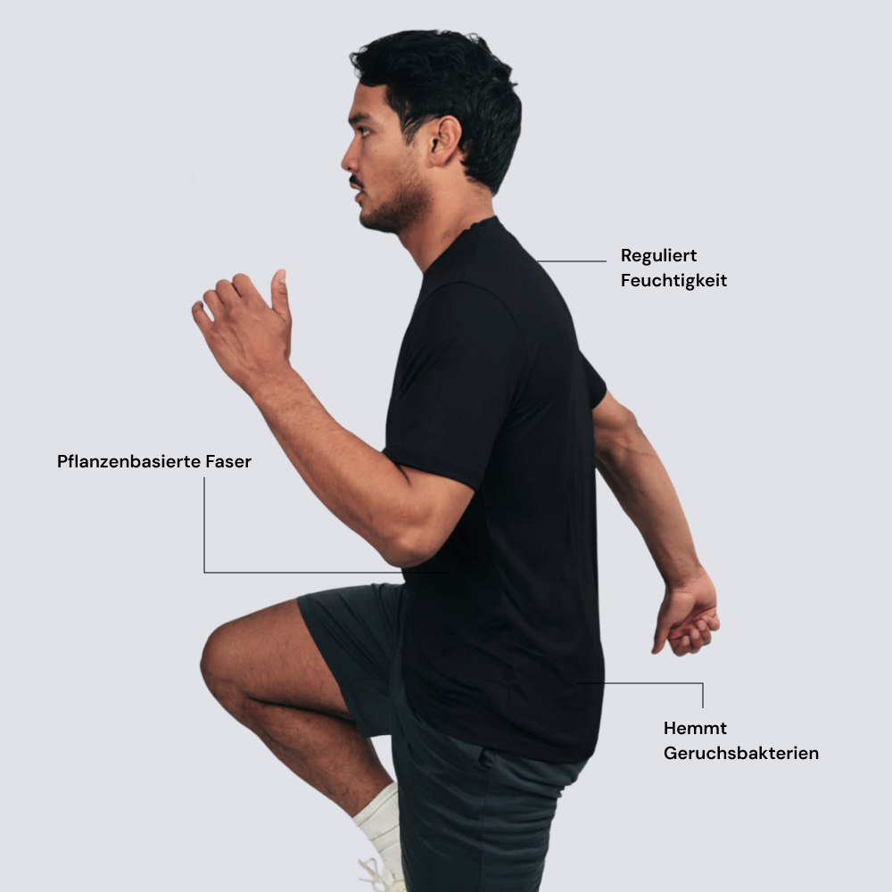 RESET I Natural Performance Tee | Black