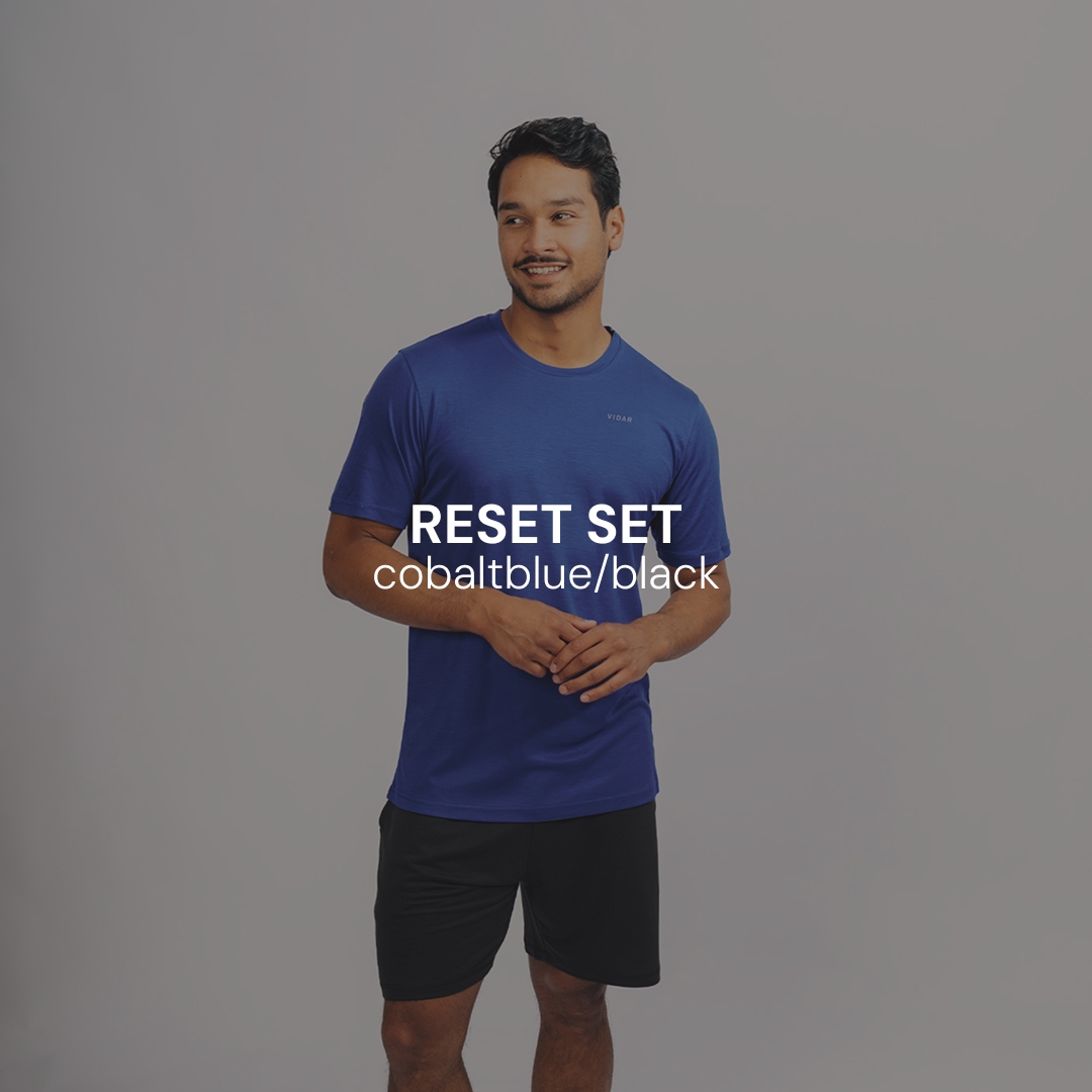 RESET Set (kurz) | cobaltblue / black