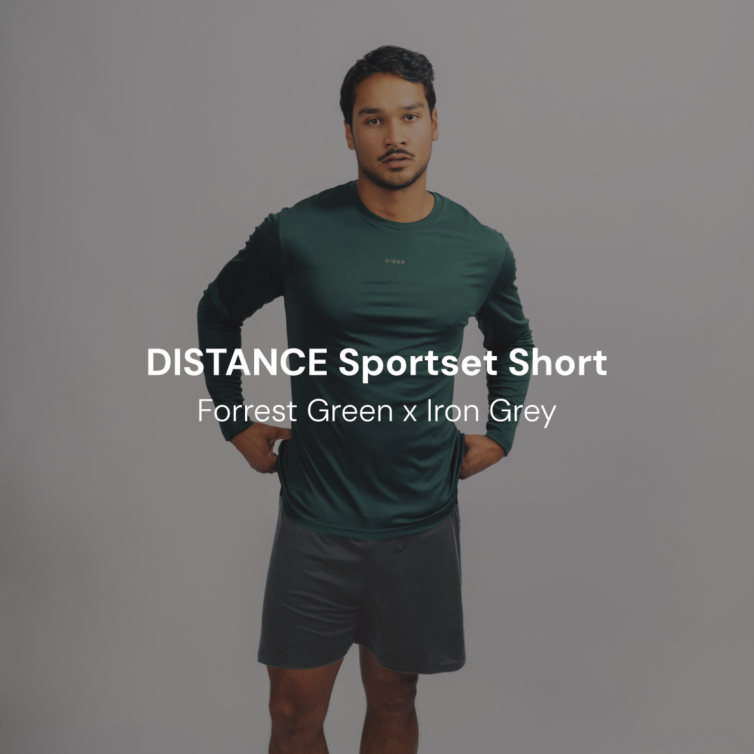 DISTANCE Sportset Short | Forrest Green x Iron Grey