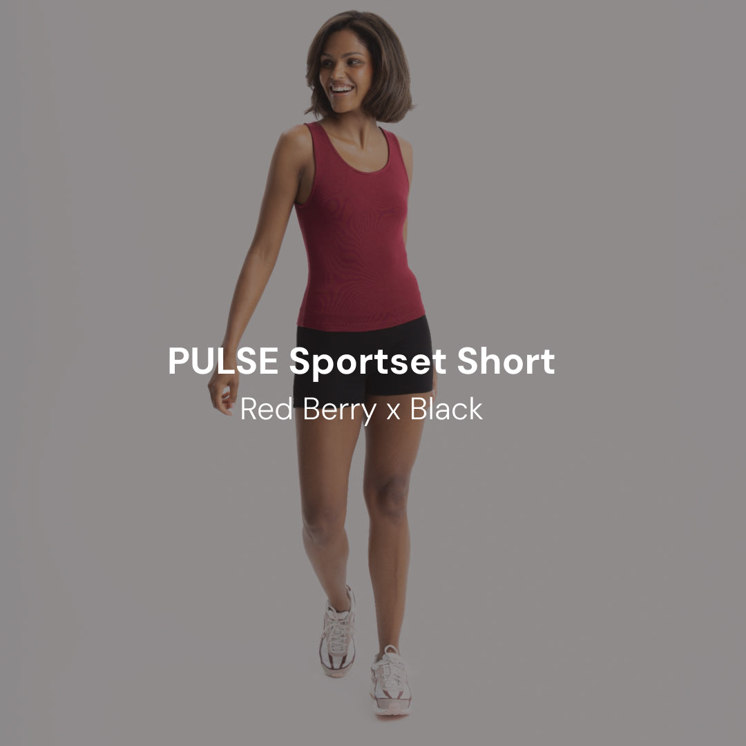 PULSE Set Short | Red Berry x Black