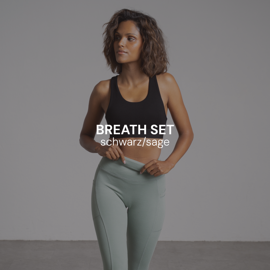 BREATH Sportset - schwarz / sage green