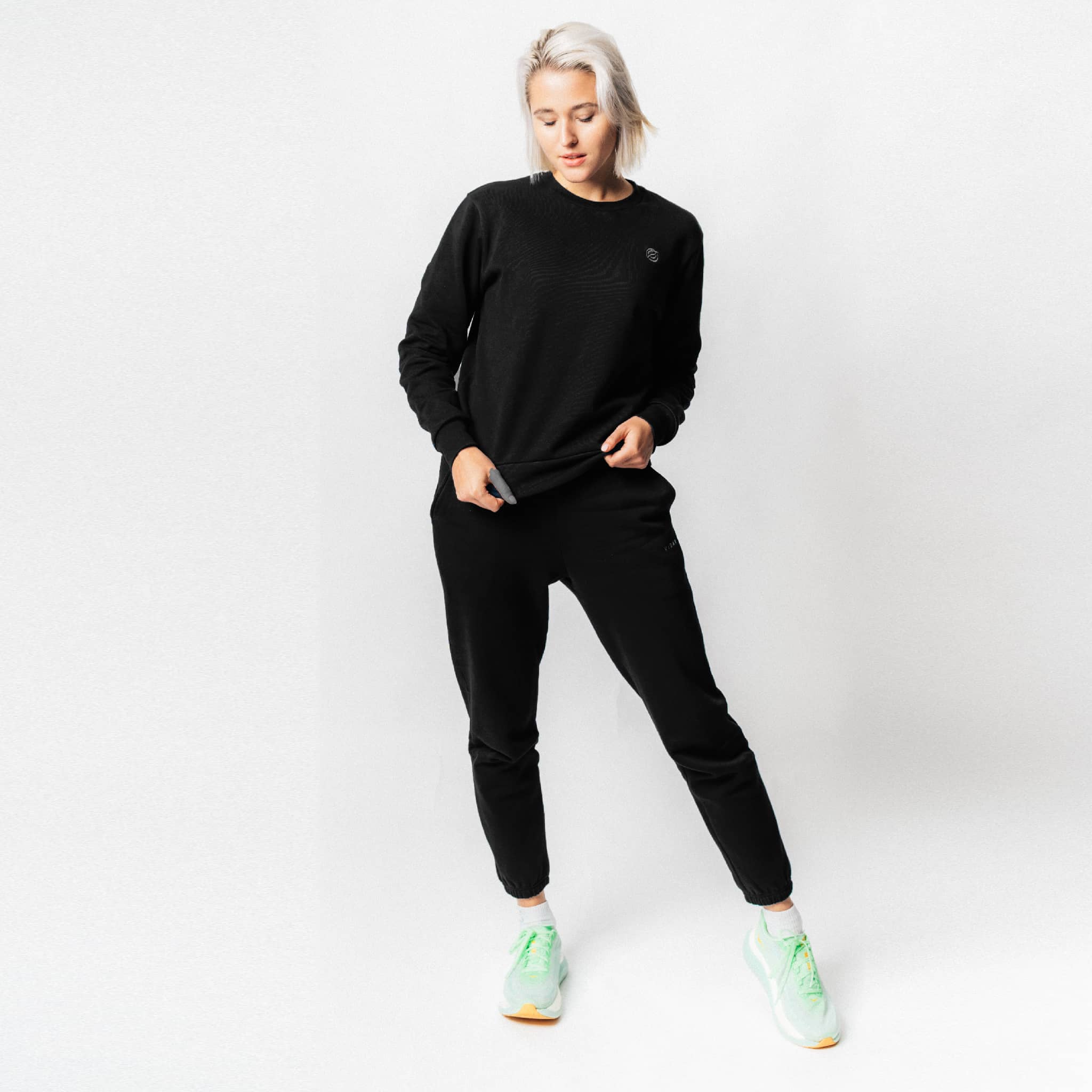 Jogginganzug aus TENCEL™ und Biobaumwolle - schwarz