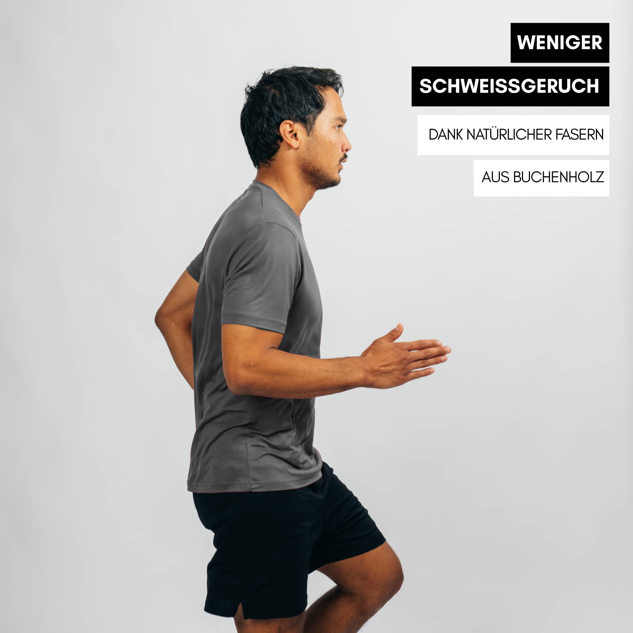 CHANGE I Natural Sport Tee - dunkelgrau