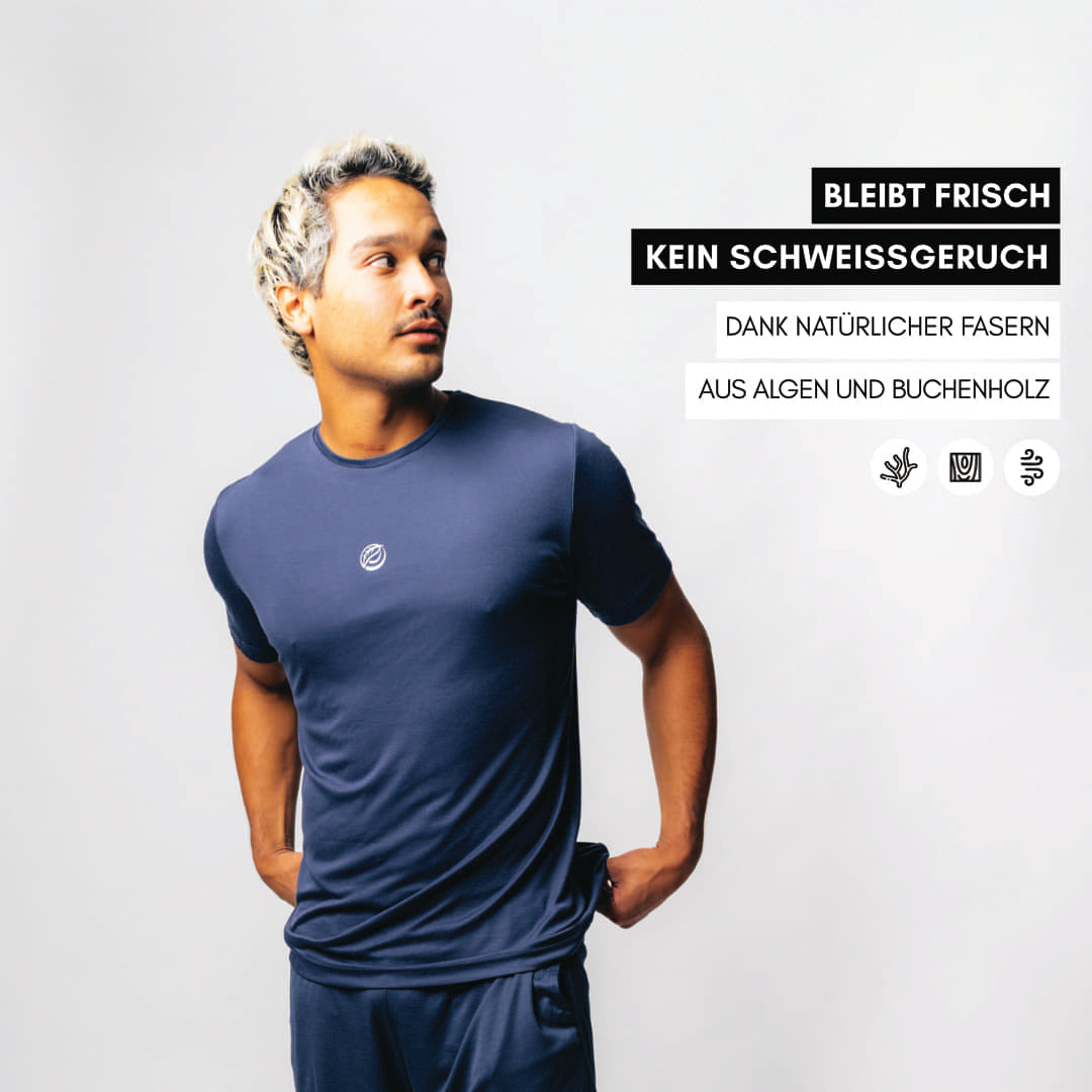 ATTITUDE 2.0 I Natural Performance Tee - navy blau