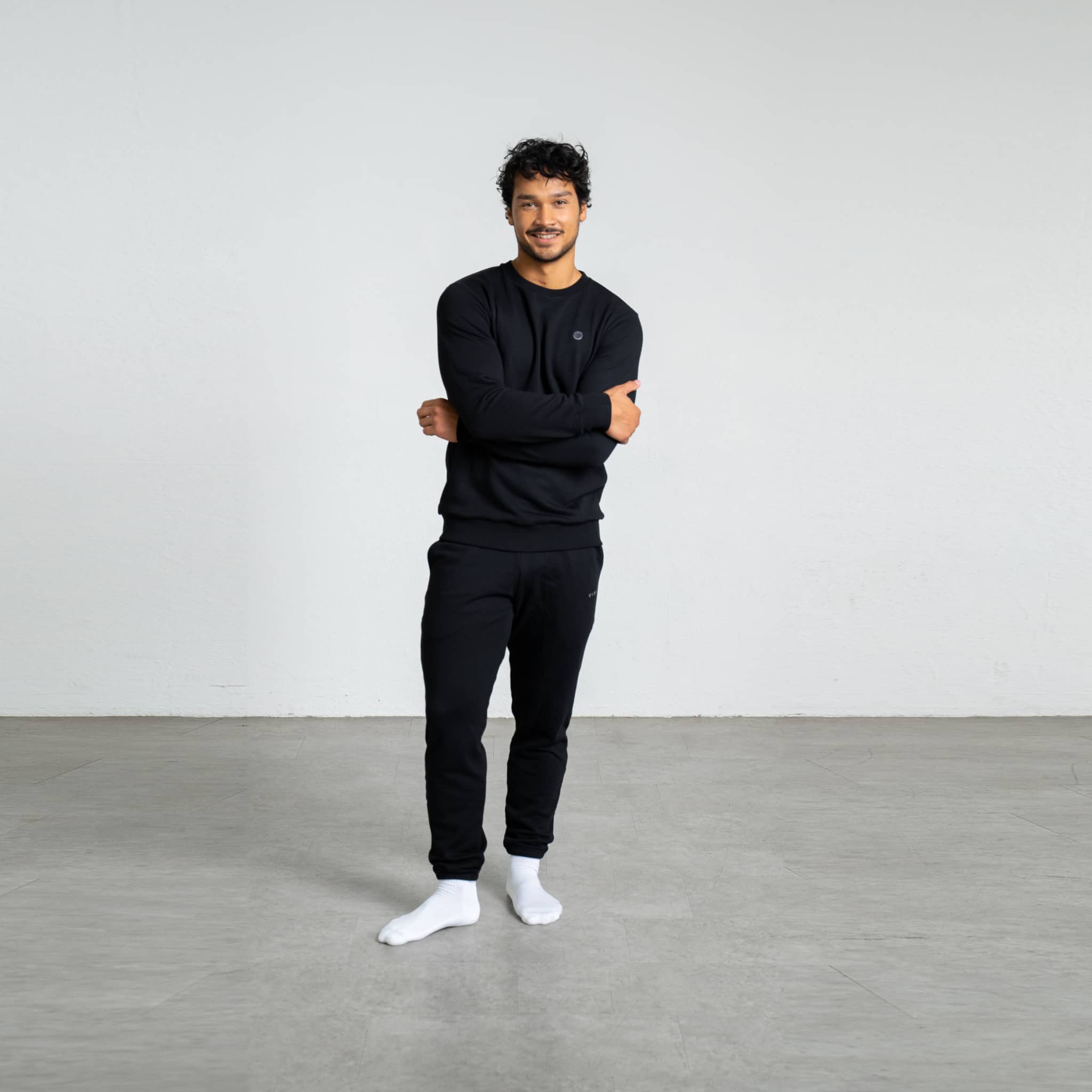 RECORD I Natural Crewneck Sweater - schwarz