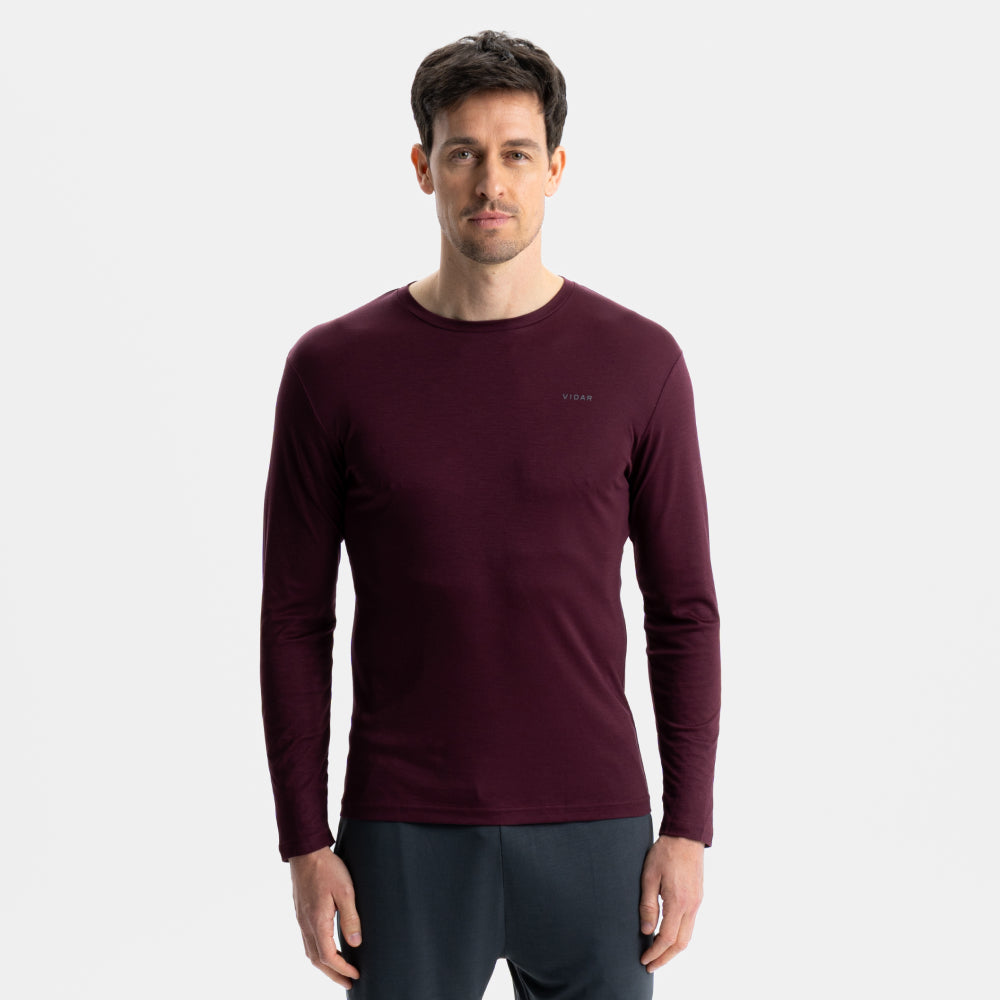 DISTANCE | Performance Longsleeve | Burgundy Red