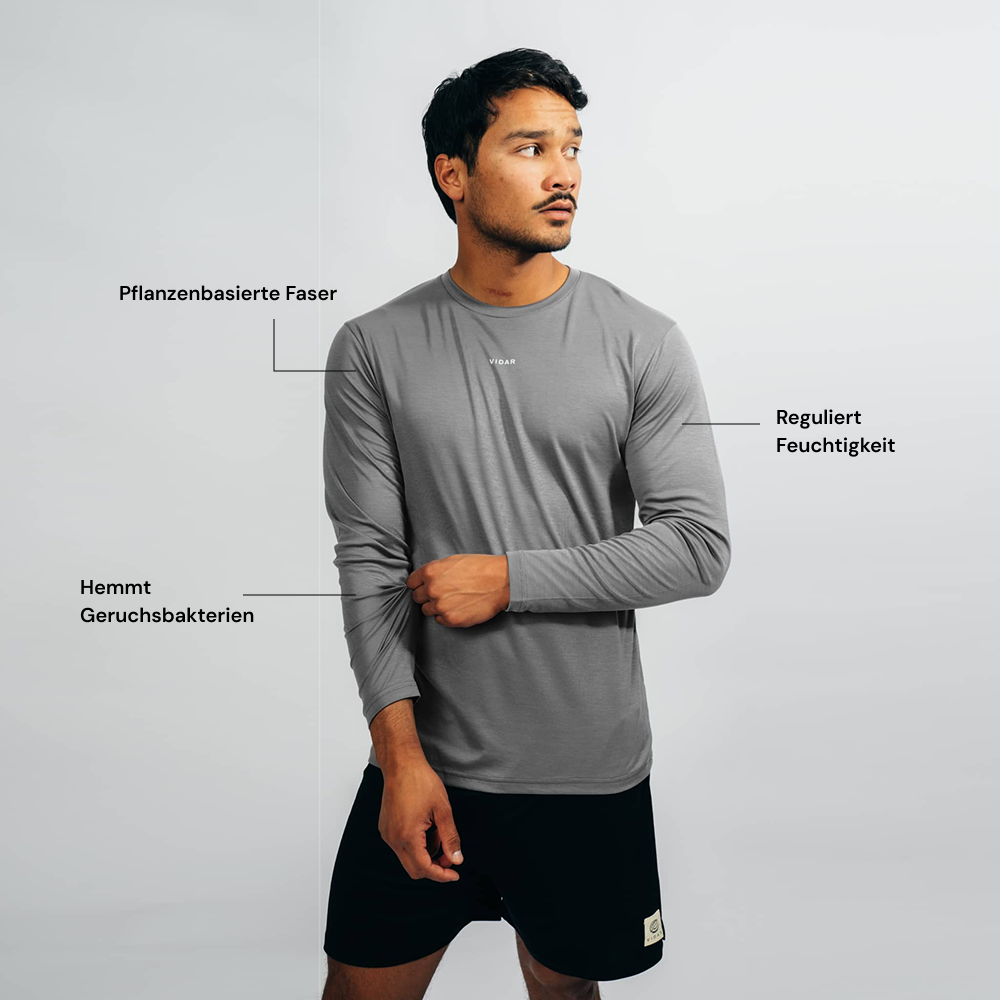 DISTANCE | Natural Performance Longsleeve | Stone Grey