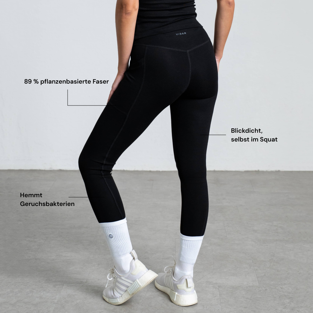 ELEVATE | Natural Sport Leggings | Black
