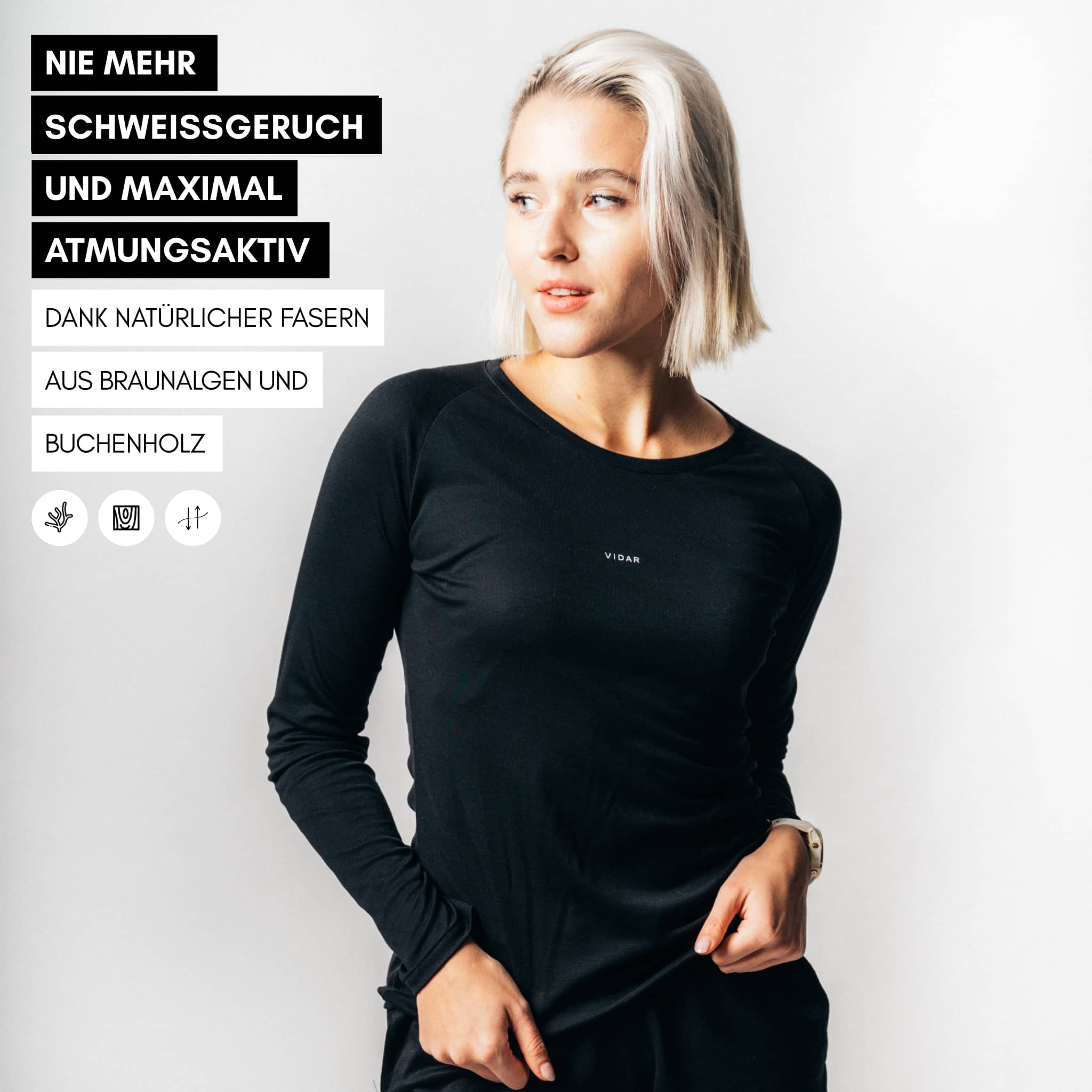 FLOW | Natural Sport Longsleeve - schwarz