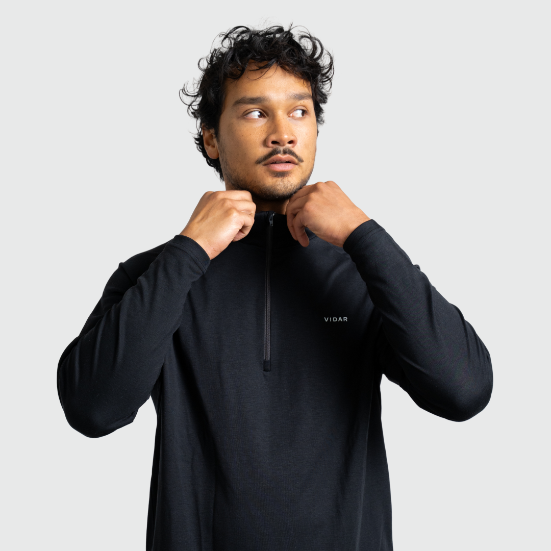 MOTION | Natural Quarter-Zip | Black