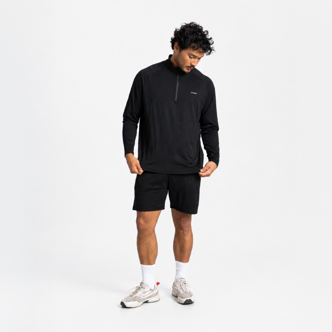 MOTION | Natural Quarter-Zip | Black