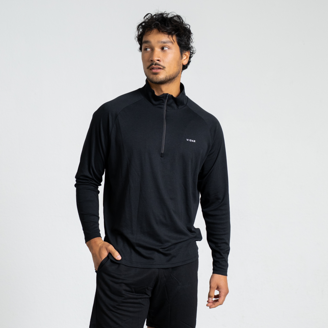MOTION | Natural Quarter-Zip | Black