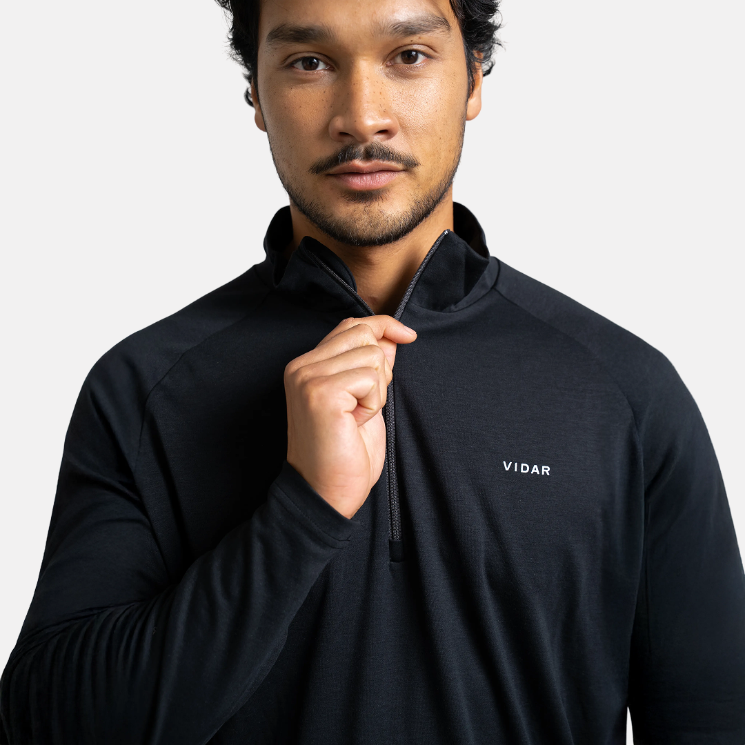 MOTION | Natural Quarter-Zip | Black