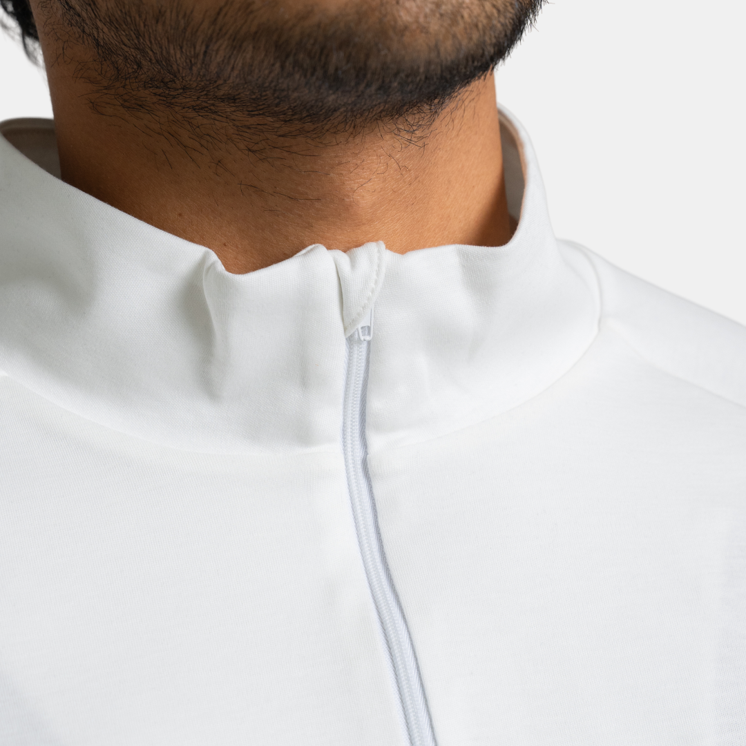 MOTION | Natural Quarter-Zip | White
