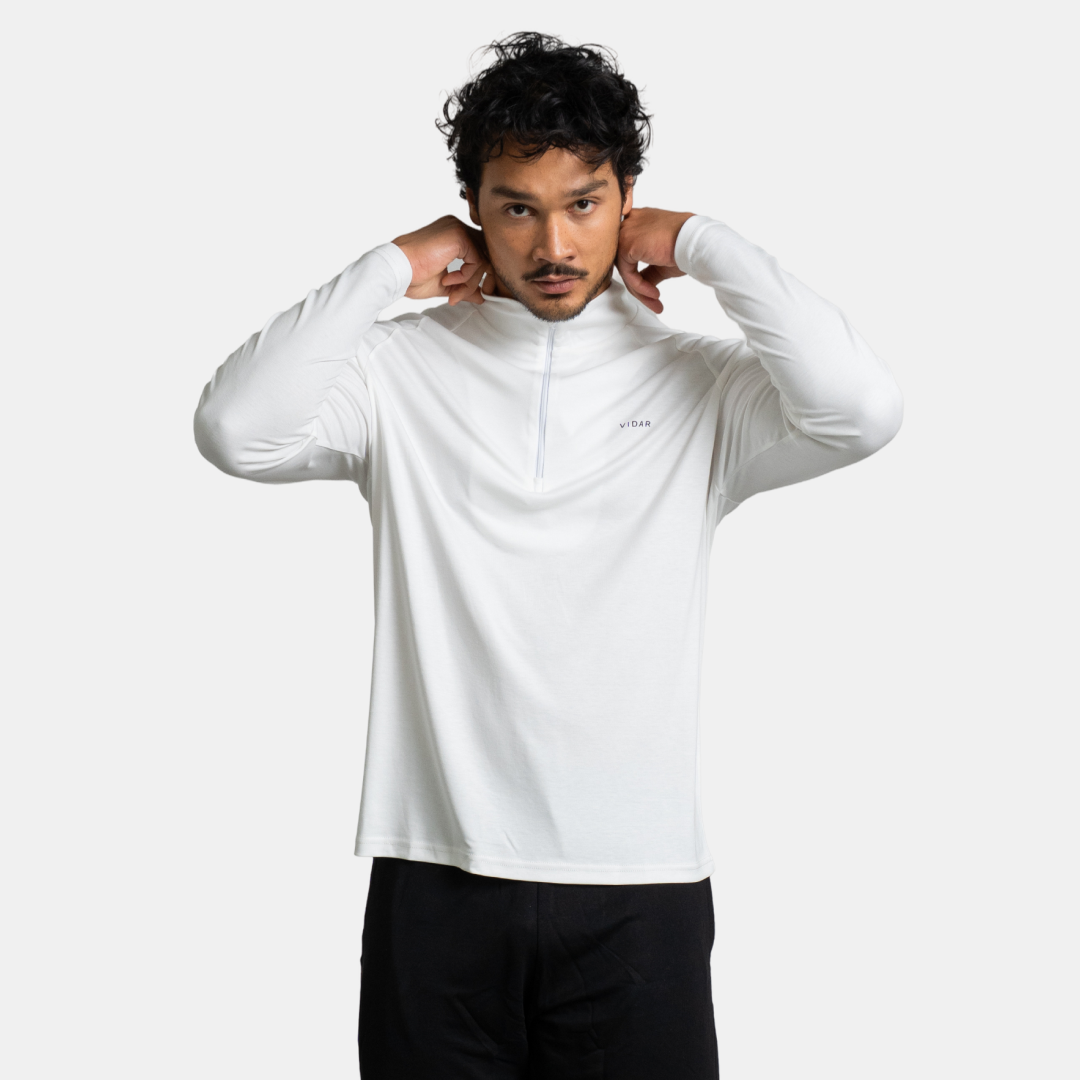 MOTION | Natural Quarter-Zip | White