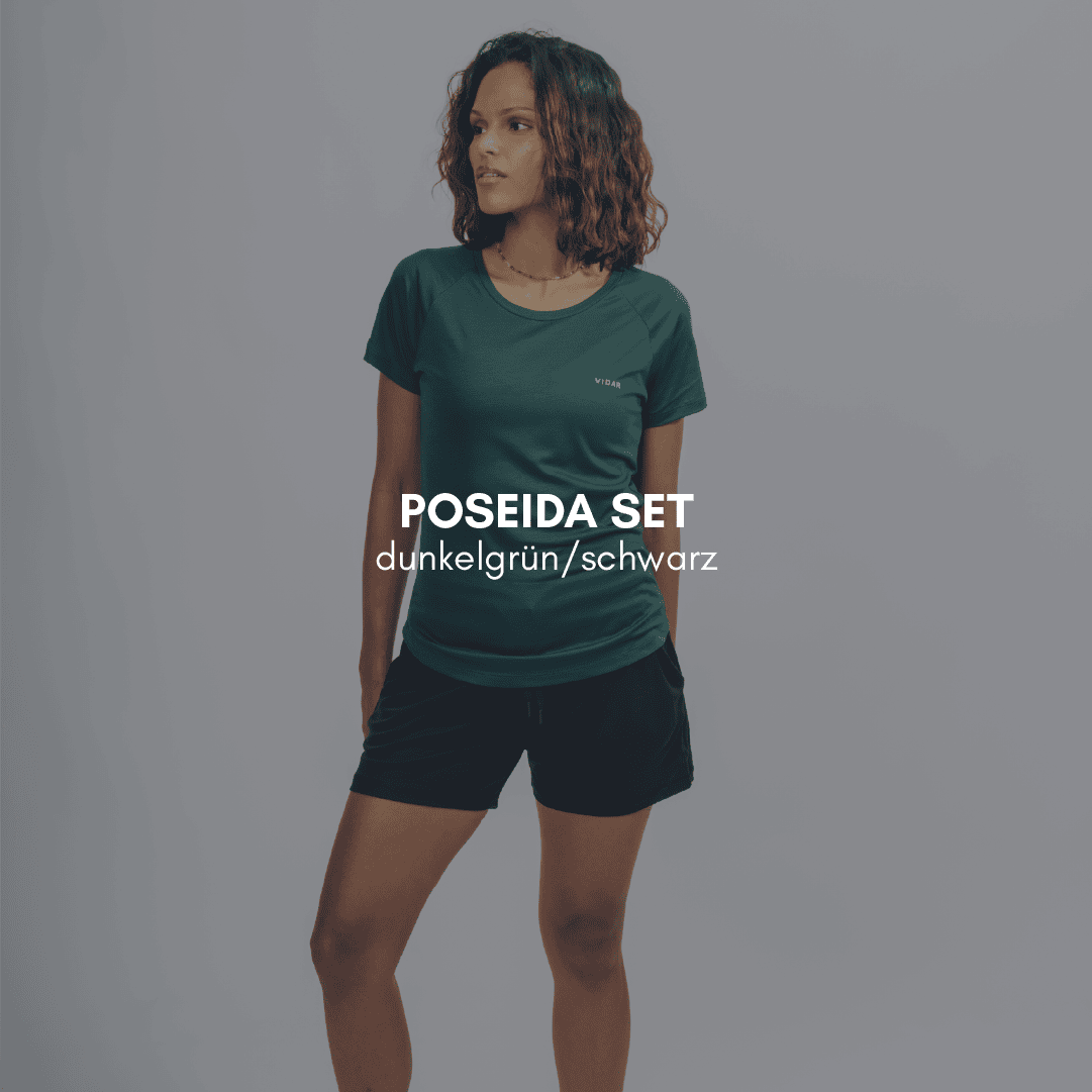 POSEIDA Sportset (kurz) - dunkelgrün / schwarz