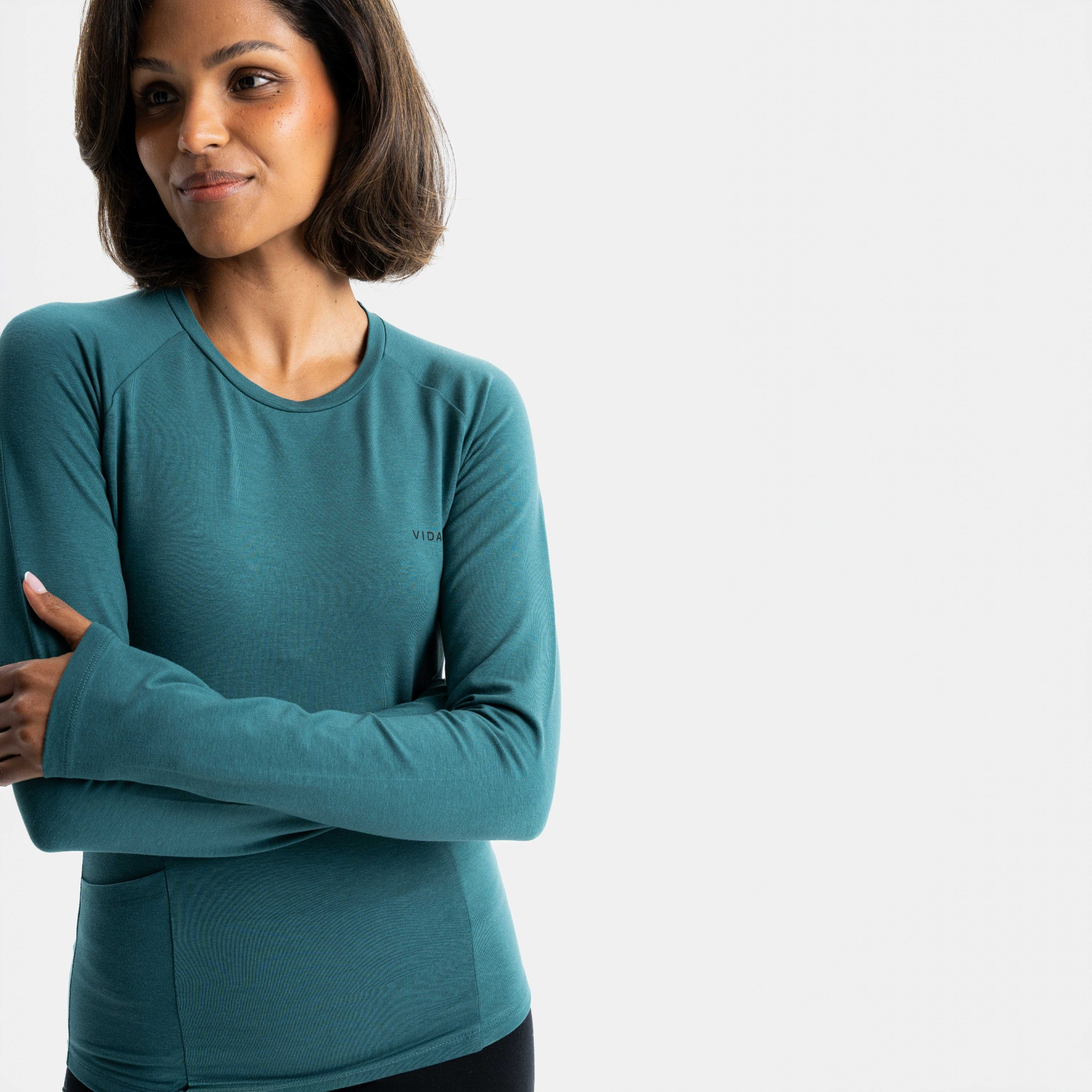 AMBITION | Natural Tight Longsleeve | Deep Sea Green