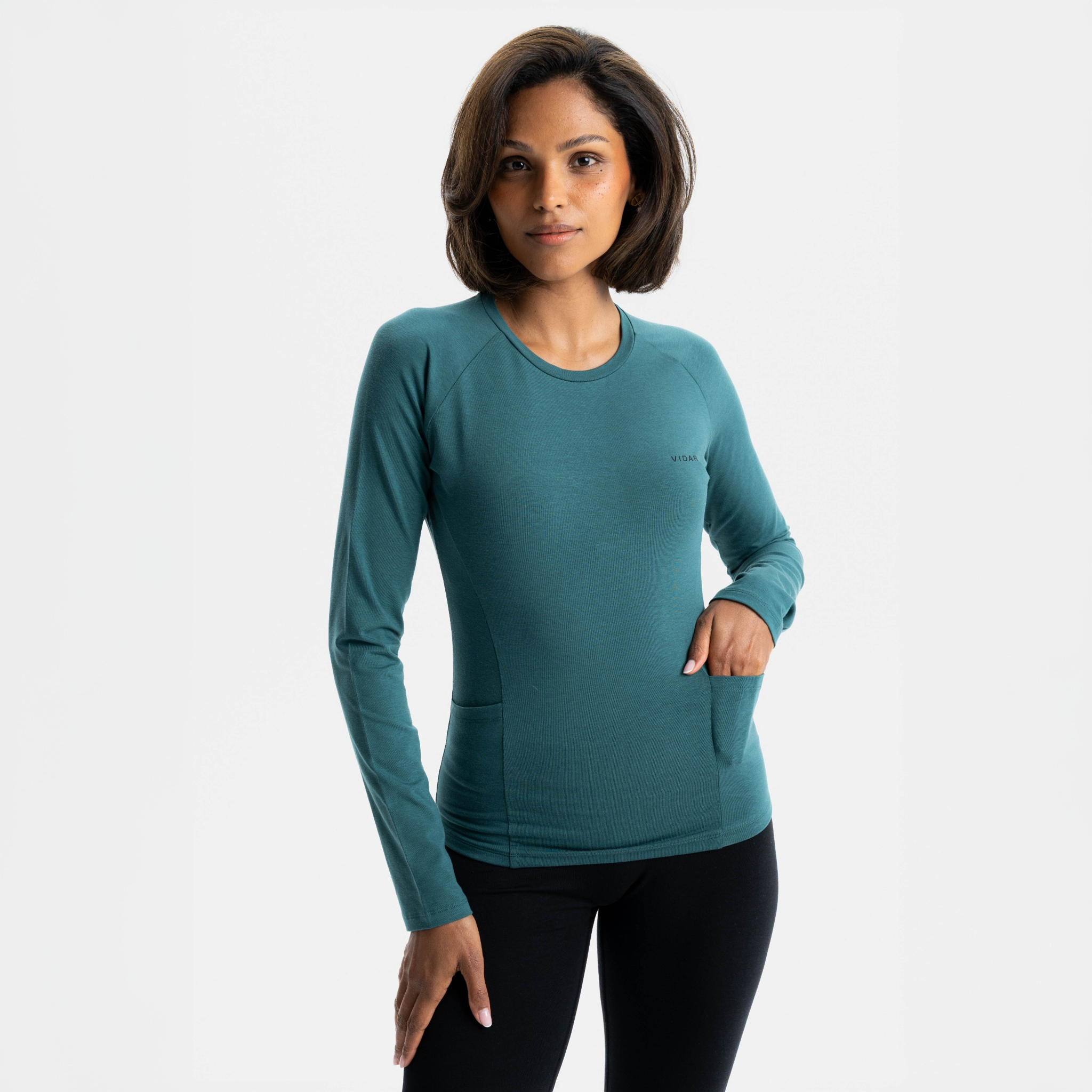 AMBITION | Natural Tight Longsleeve | Deep Sea Green