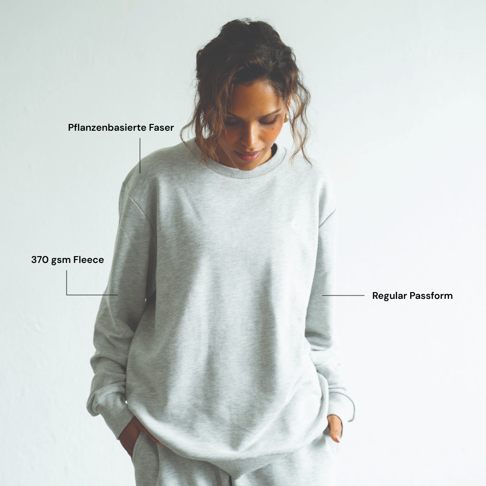 RECORD I Natural Crewneck Sweater | Light Grey