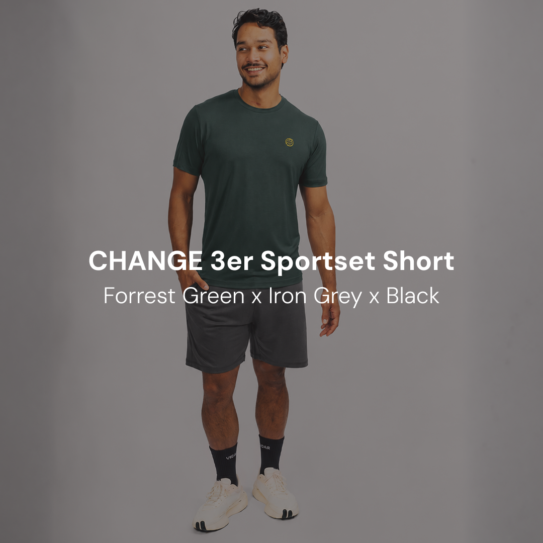 CHANGE 3er Sportset | Forrest Green x Iron Grey x Black