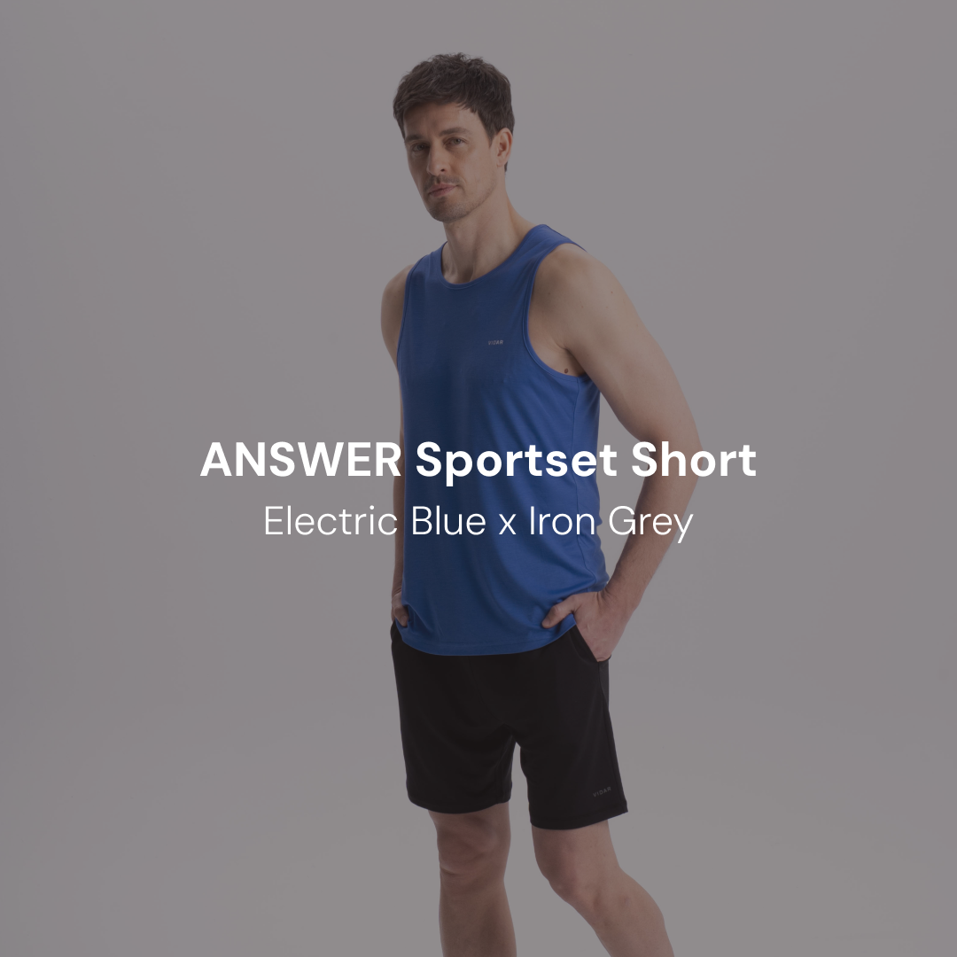 ANSWER Sportset Short | Electric Blue x Iron Grey