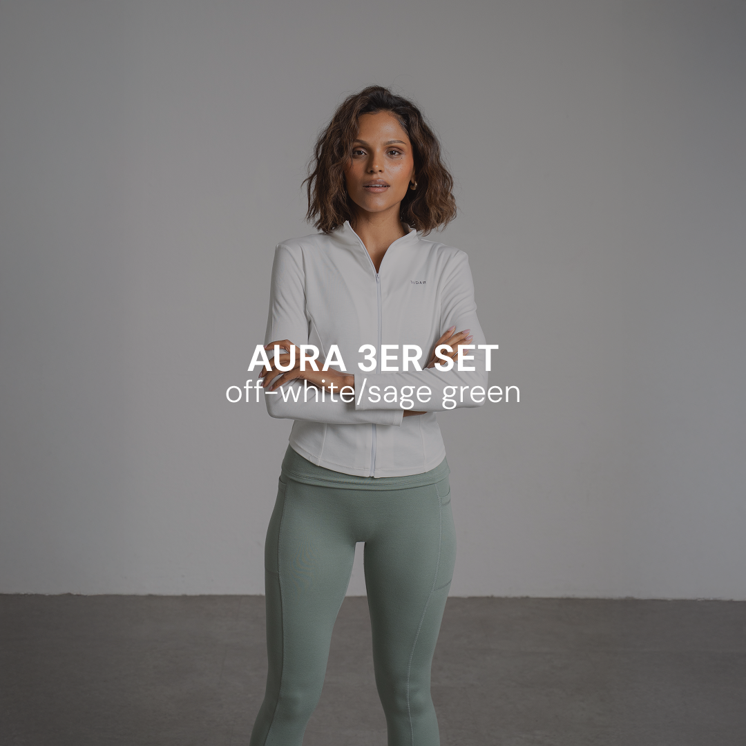 AURA 3er Sportset – off-white / sage green